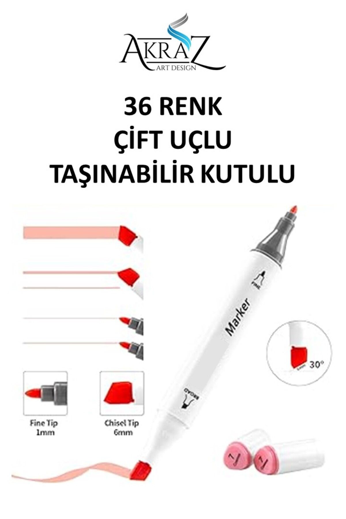 Twin 36 renk Çift Taraflı Profesyonel Marker keçeli Boya Kelem Seti