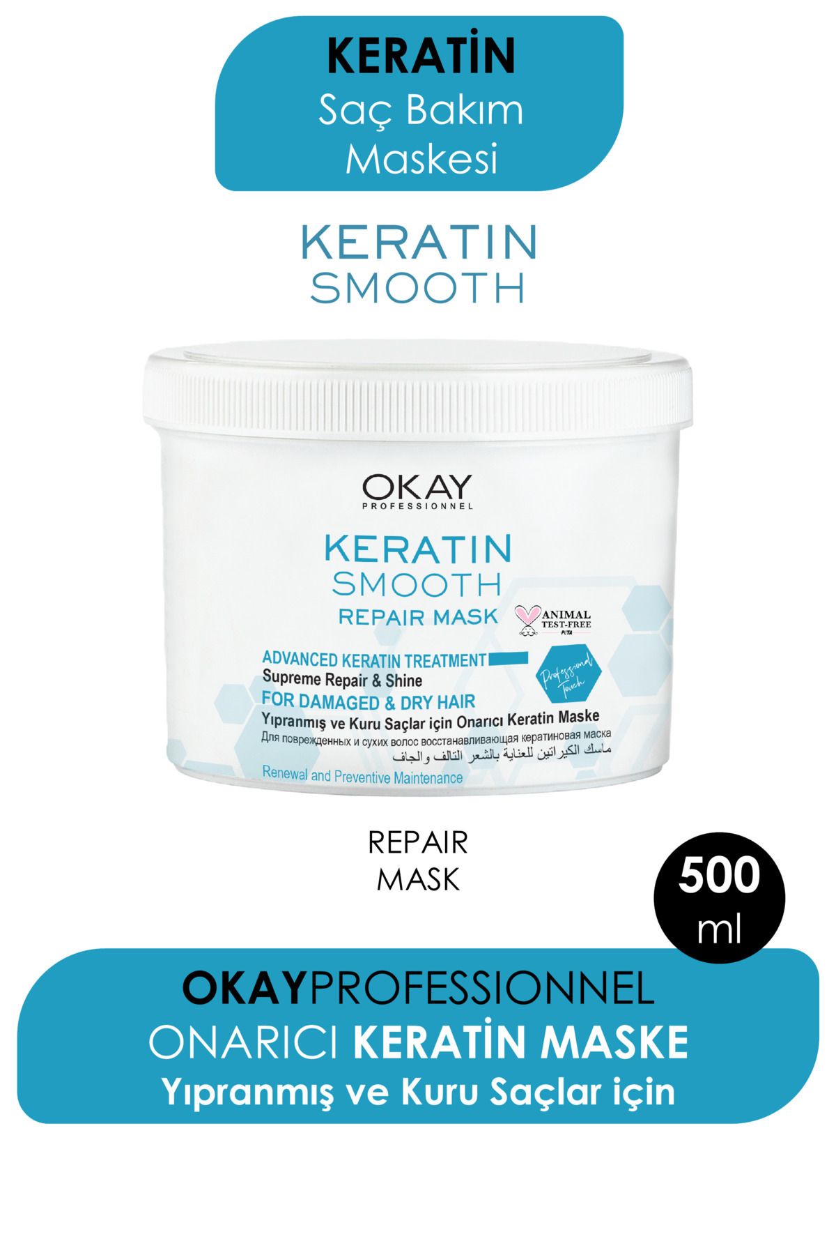 OkayKeratin Smooth OnarıcıMaske 500ml