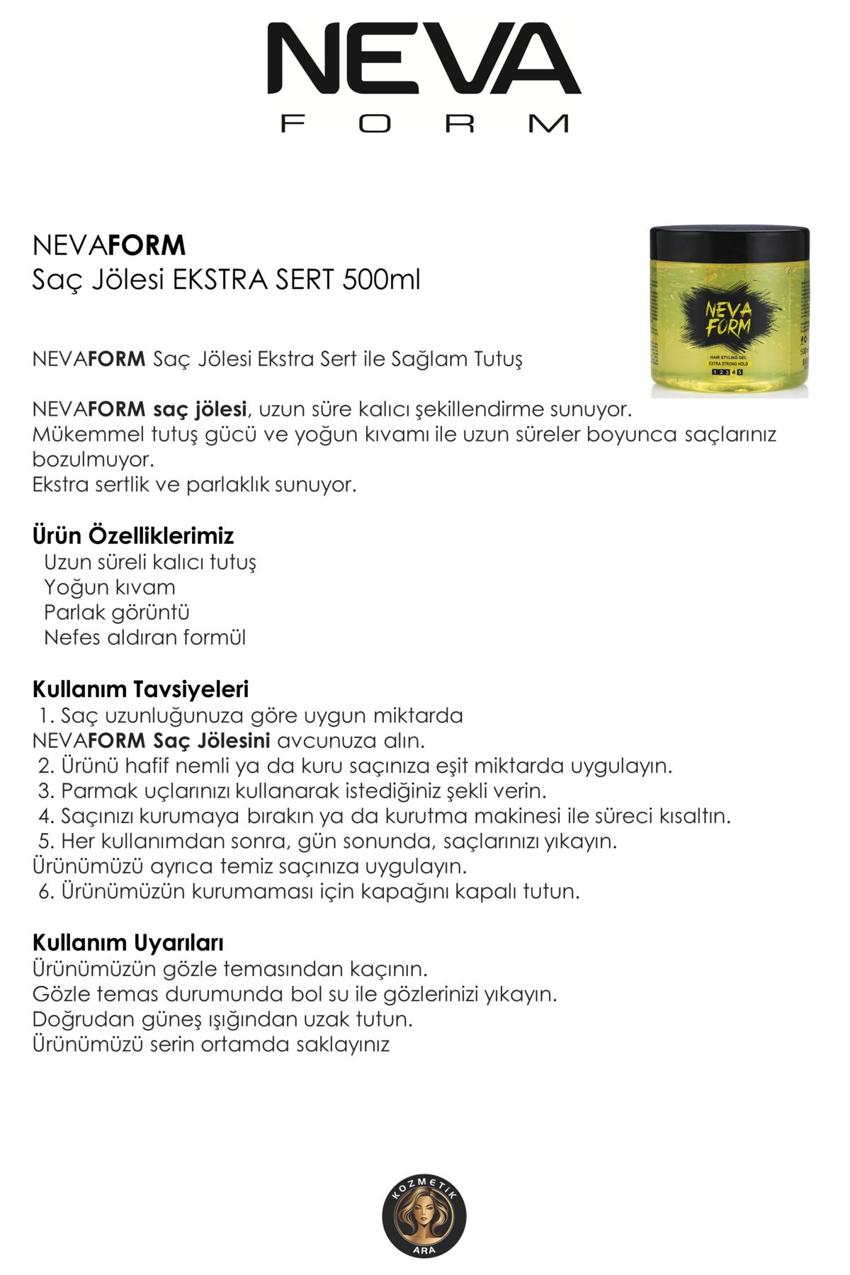 Nevaform Saç Jölesi Ekstra Sert 500 ml (3 ADET)