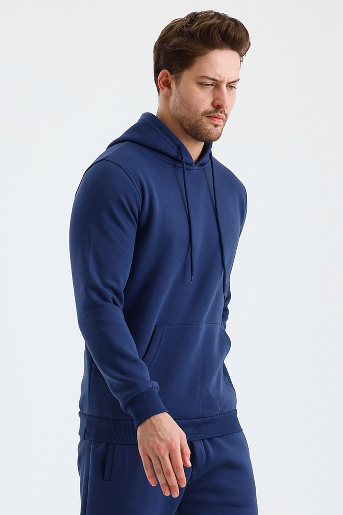 Erkek Kapşonlu 3 İplik Sweatshirt