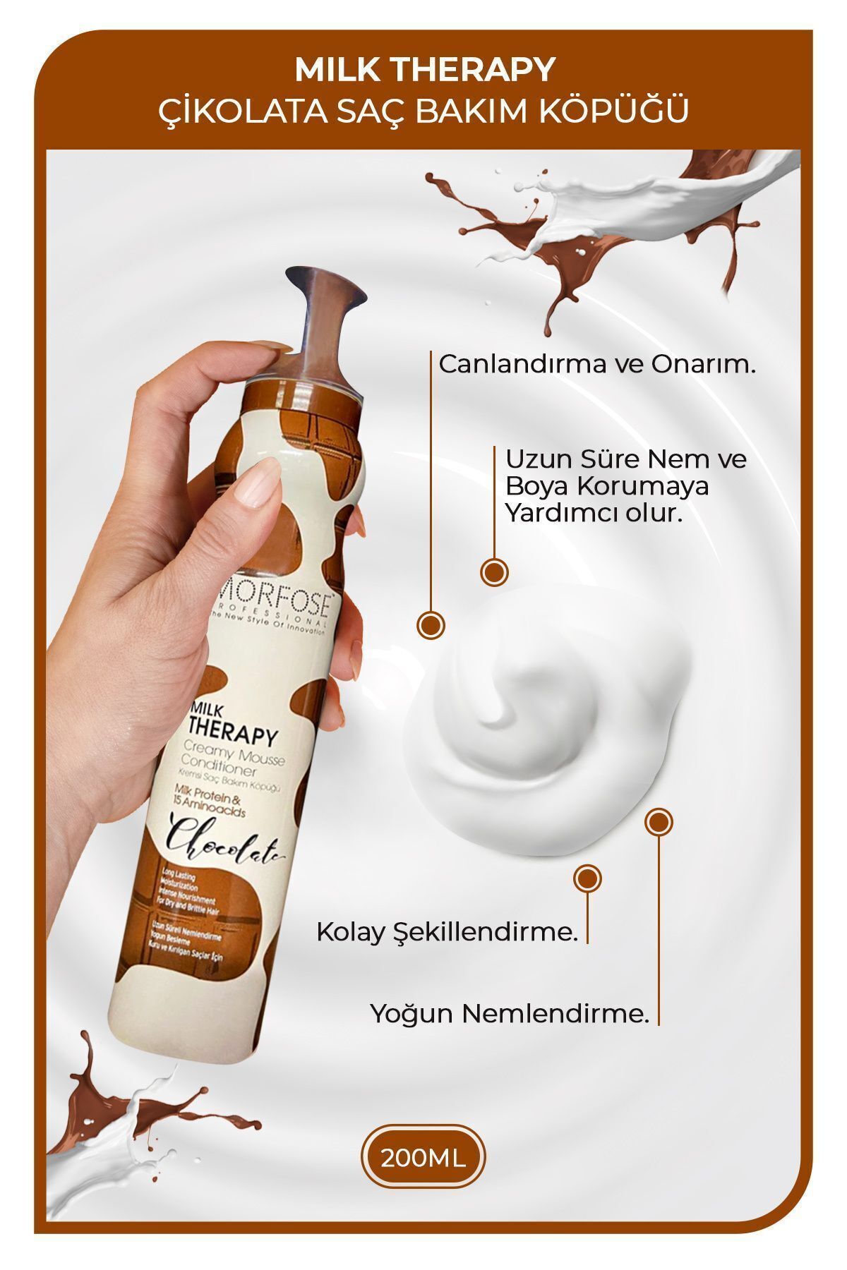 Milk Therapy Chocolatte Saç Köpüğü 200 ml - Besleyici, Koruyucu Etki