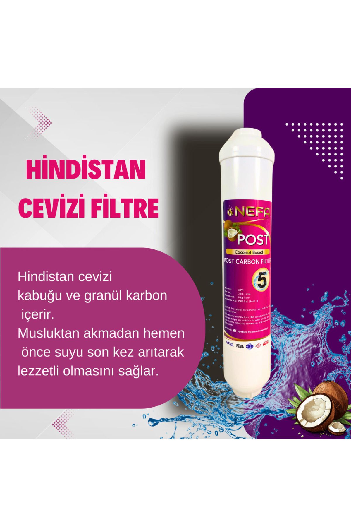 Açık Kasa Su Arıtma ve İhlas Aura Cebilion -Compact Model- Uyumlu Extra Mineral 6'Lı Filtre Seti