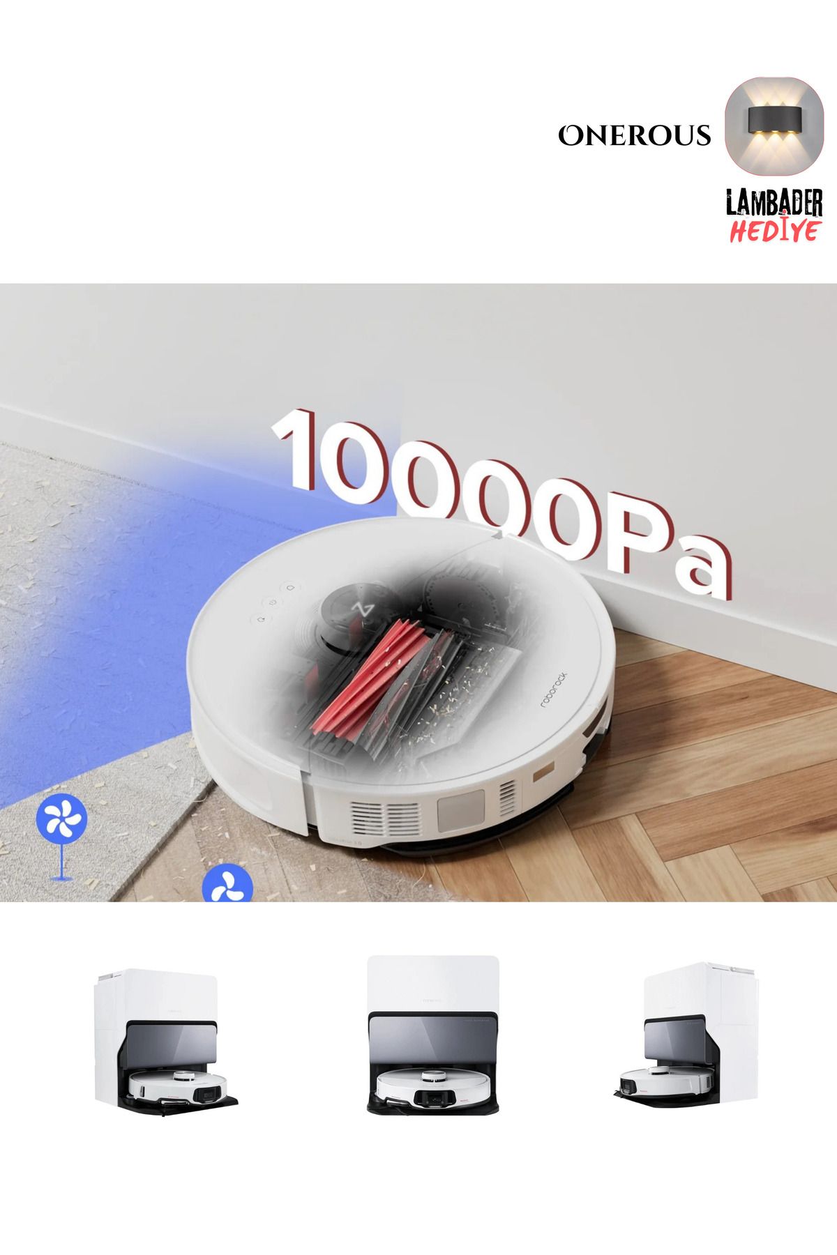 Roborock 10000Pa Emiş GüçlüUltra Performanslı...