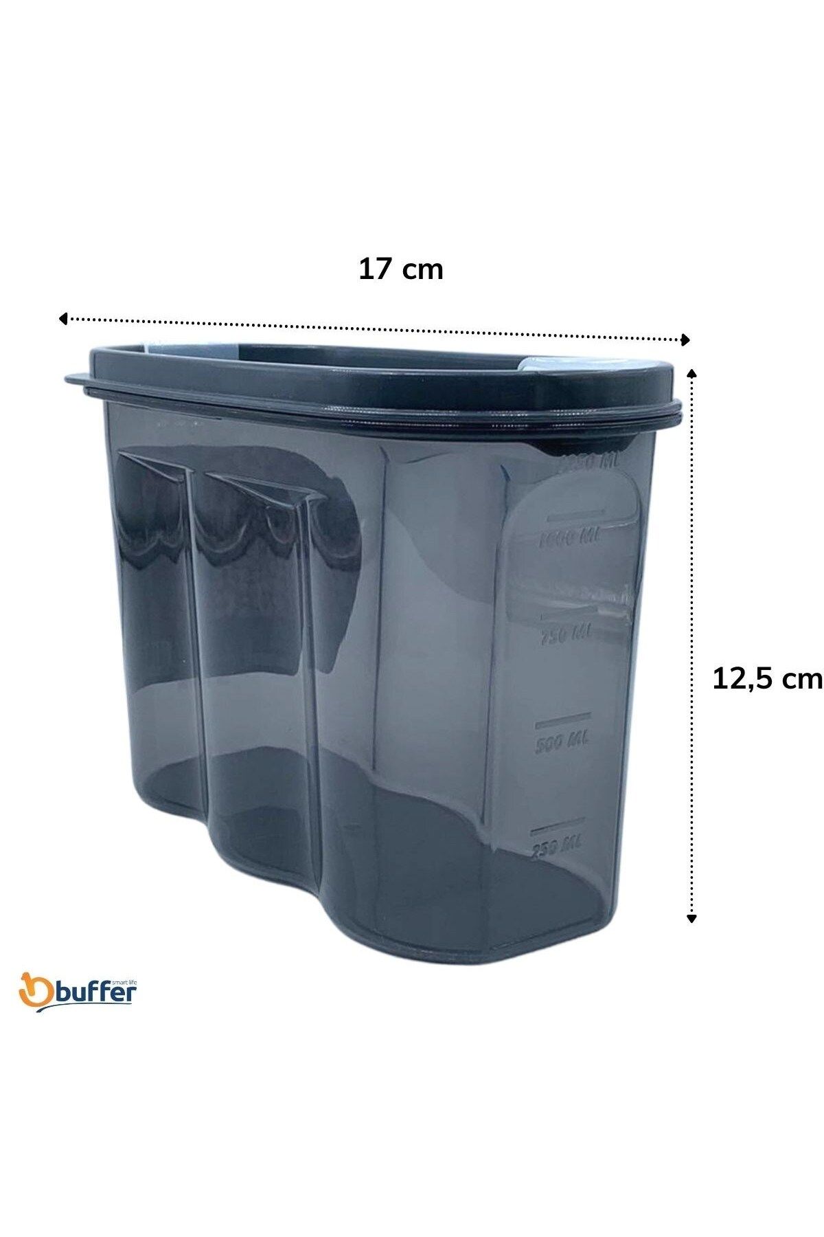 2 Kapaklı Ölçekli Erzak Saklama Kabı - 12 Litre - SA930 (4767)