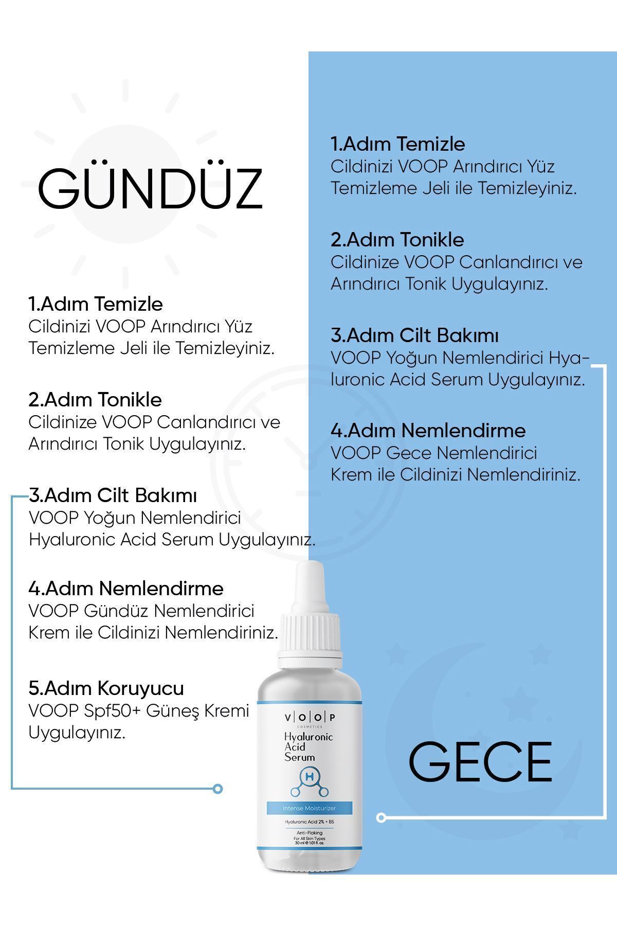 Hyaluronik Asit Serum - 30 ml | Yoğun Nemlendirici Yüz Bakım %2 Hyaluronic Acid B5