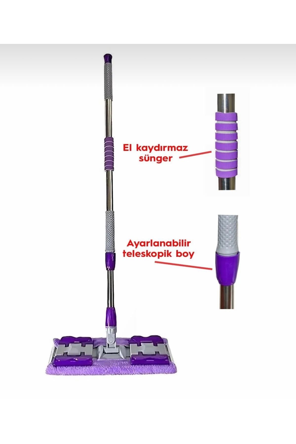 Mor Mandallı Mop Tüm Sleepy Islak Mendillere Uyumlu Mandallı Mop Seti