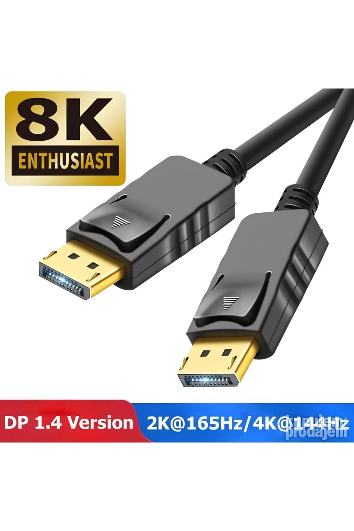 Ek-tech 1.8m Version 1.4 144/165/180/240/280/360hz Destekli Displayport Kablo 2k-4k Freesync G-sync