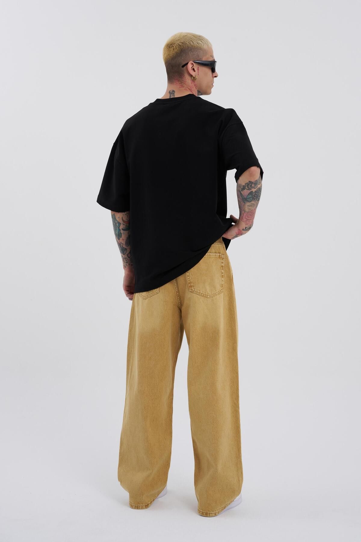 Erkek Oversize Baggy Jean GOLDEN