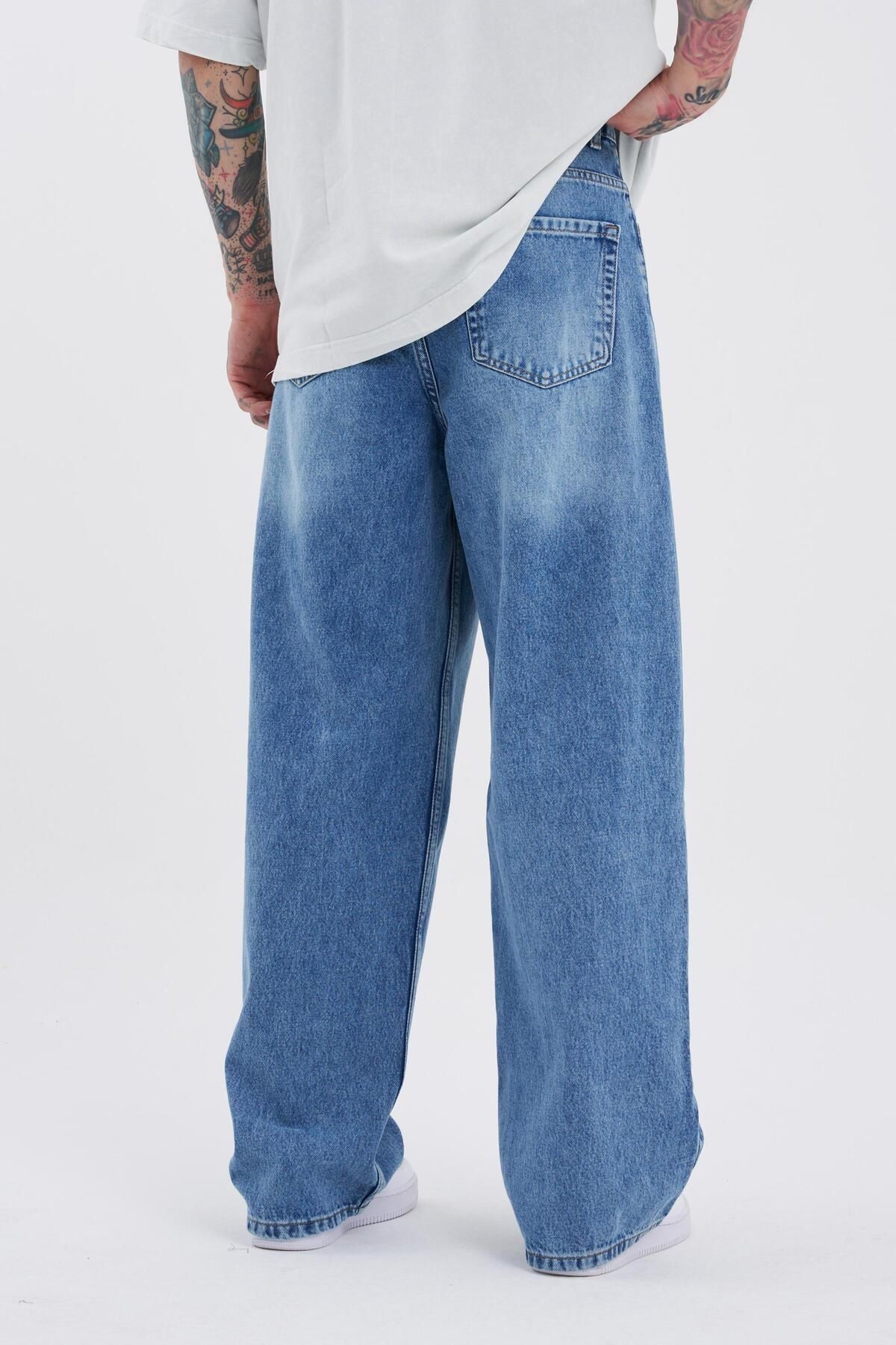 Erkek Oversize Baggy Jean AQUA