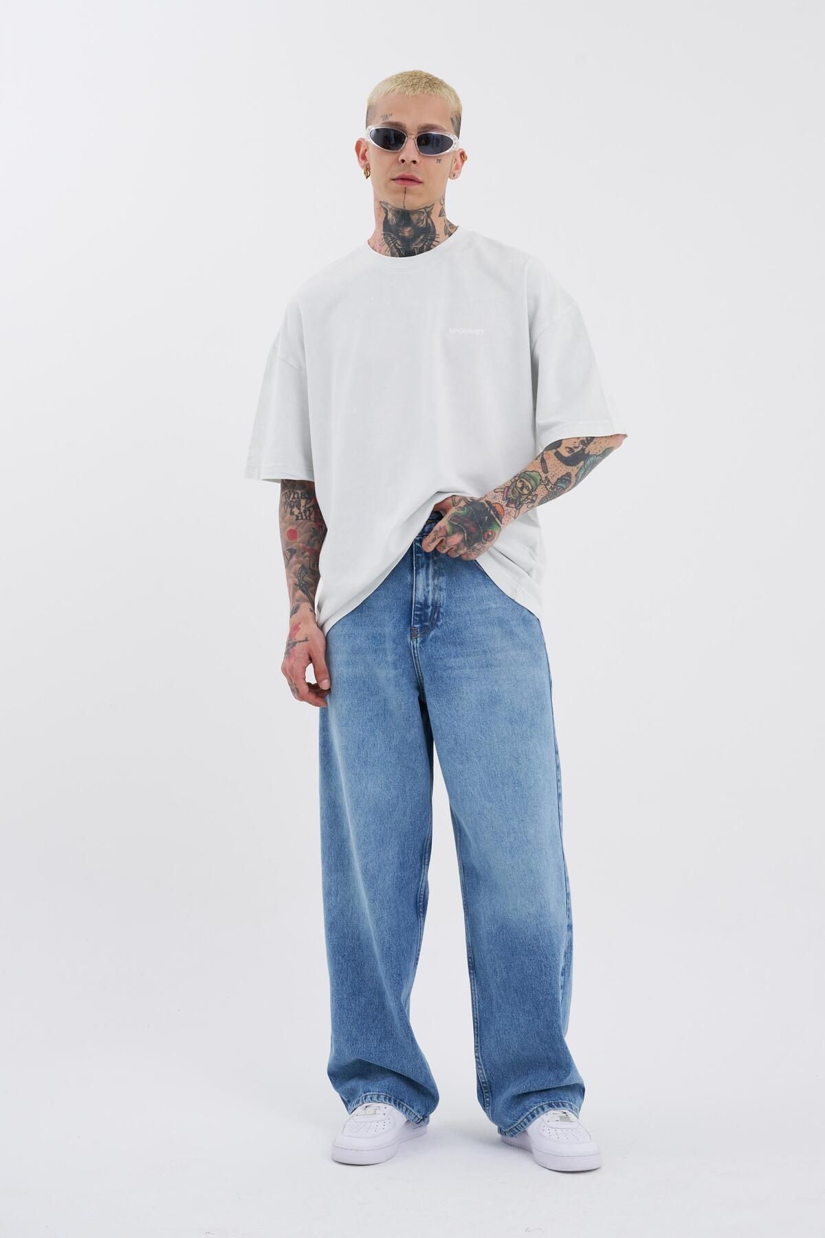 Erkek Oversize Baggy Jean AQUA