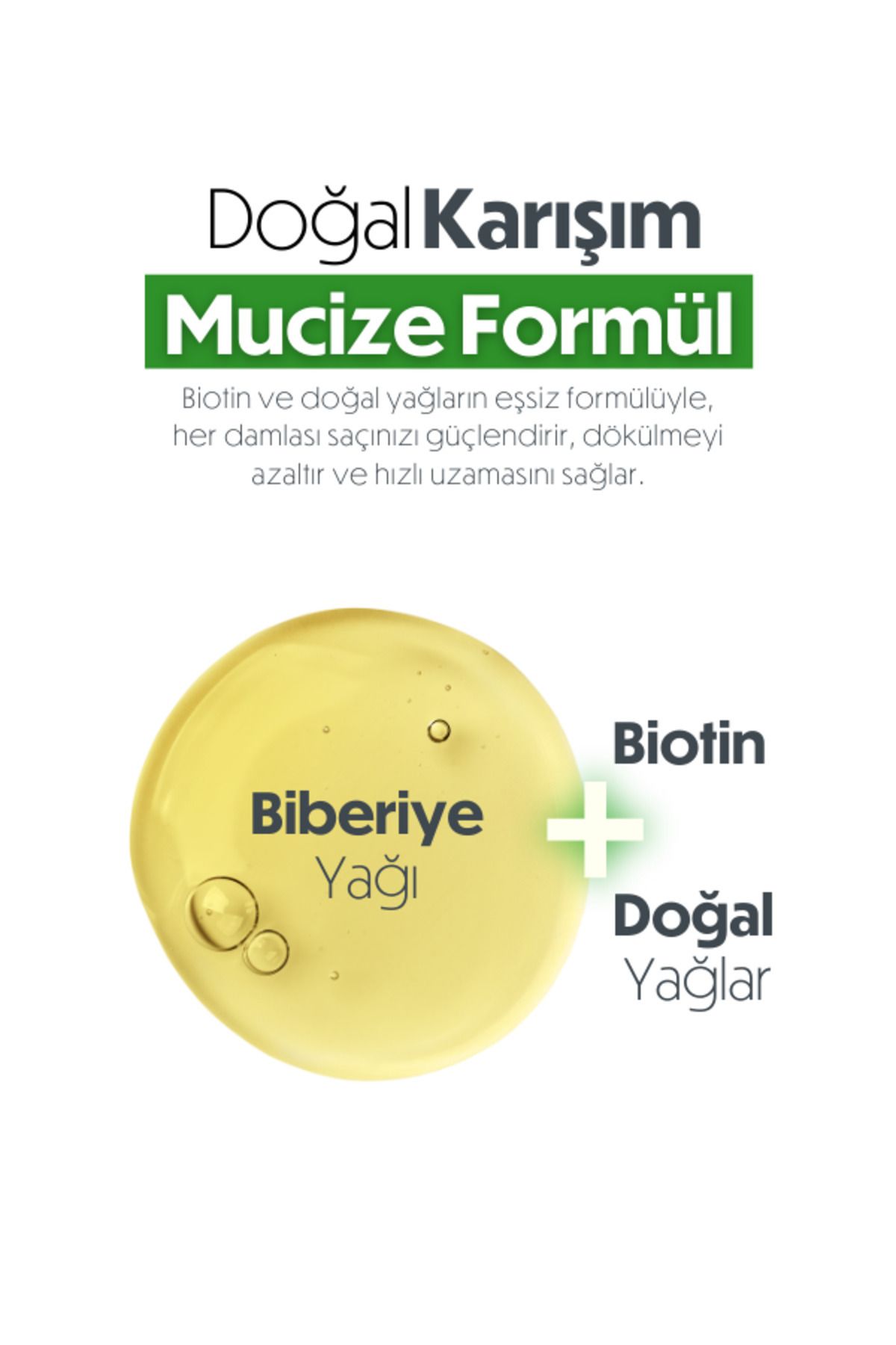 Biberiye ve Biotin Kompleksi 50ml - Yıpranmış ve Dökülen Saçlar İçin Hızlı Uzatıcı Saç Bakım Yağı