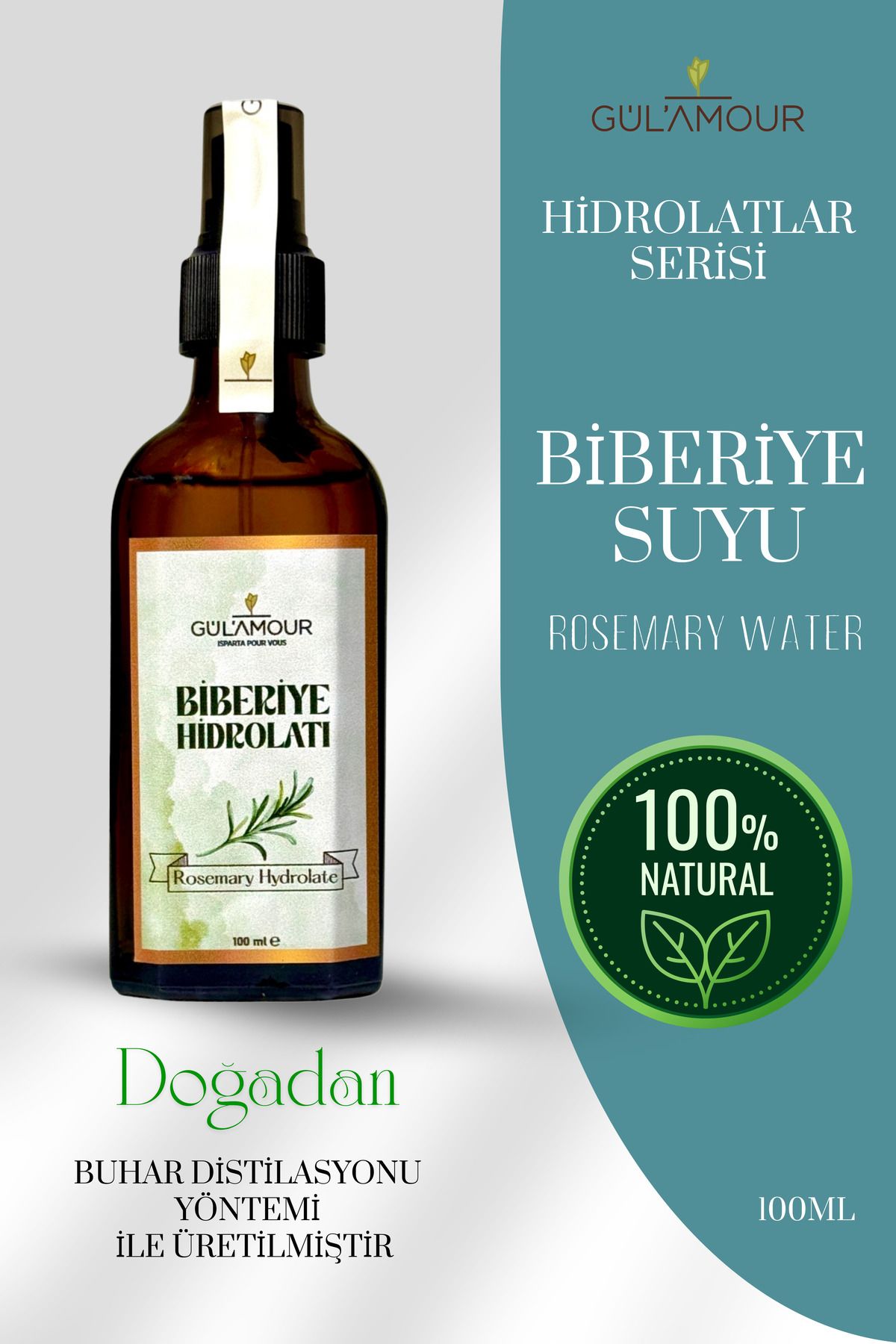 GÜLAMOUR Biberiye Suyu 100ml(HYDROLAT)