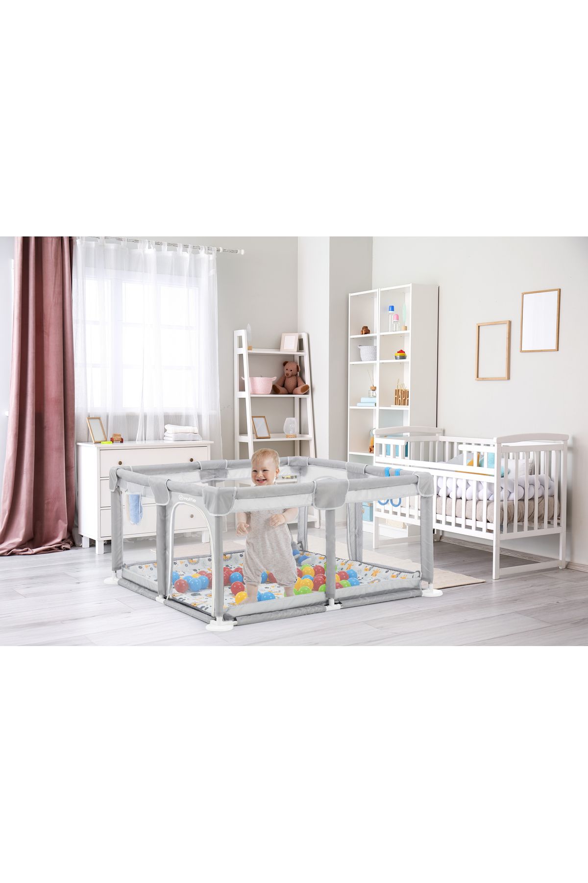 Playard Maxi Güvenli Bebek Ve Çocuk Oyun Alanı Oyun Parkı 150x150cm Oyun Matı Ve Topları