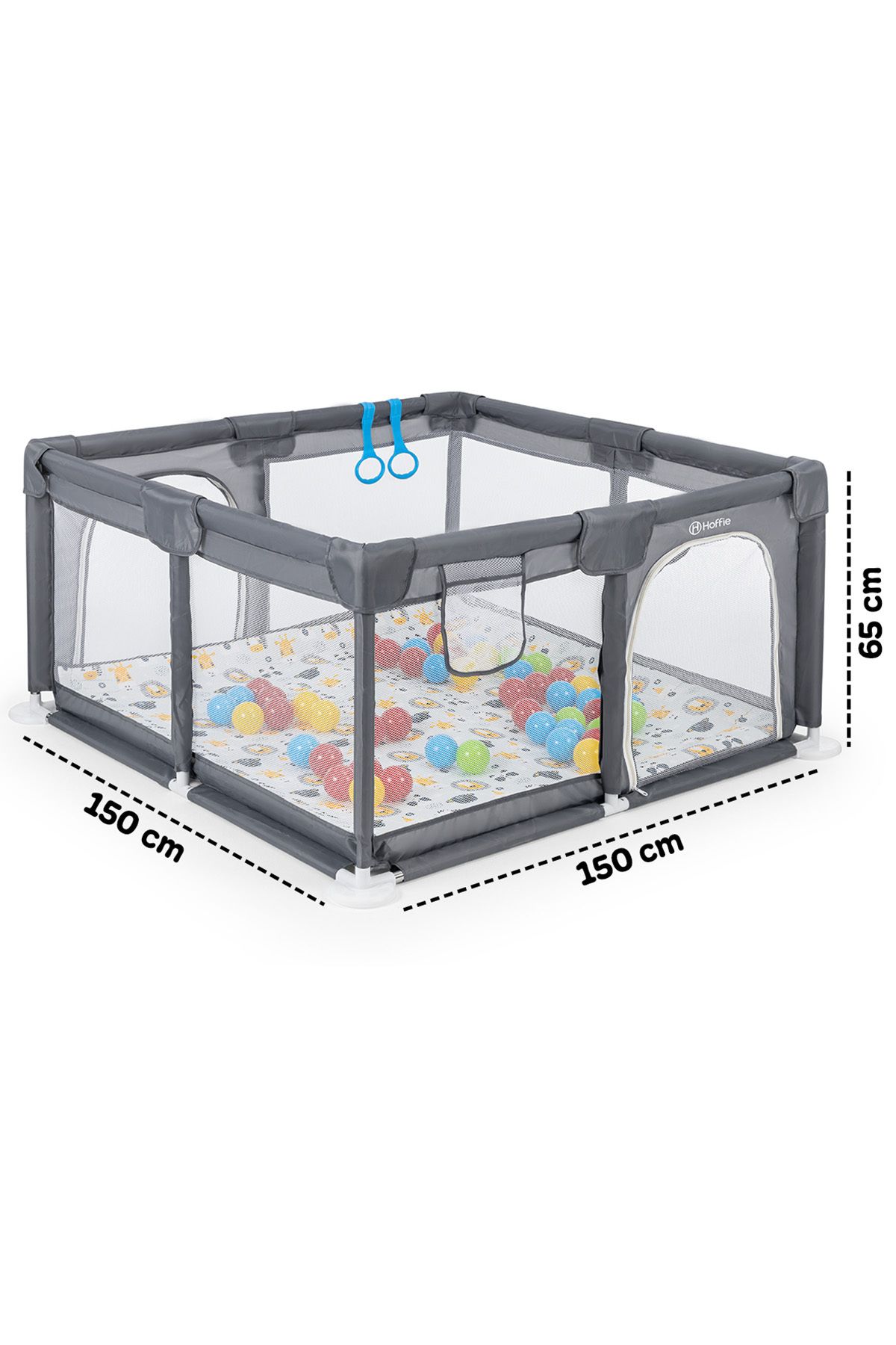 Playard Maxi Güvenli Bebek Ve Çocuk Oyun Alanı Oyun Parkı 150x150cm Oyun Matı Ve Topları