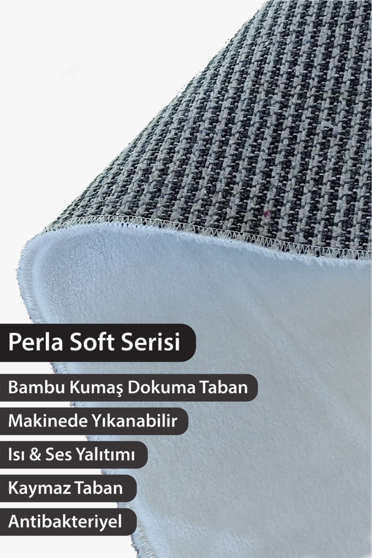 Doku Perla Soft Kaymaz Tabanlı Yıkanabilir Antibakteriyel Dijital Baskı Doku Halı Yolluk