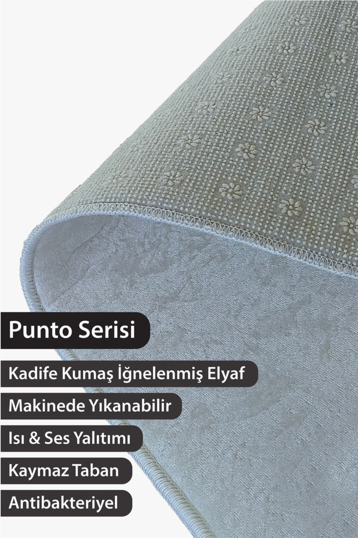 Patchwork Punto Kaymaz Dot Tabanlı Yıkanabilir Antibakteriyel Dijital Baskı Patchwork Halı Yolluk