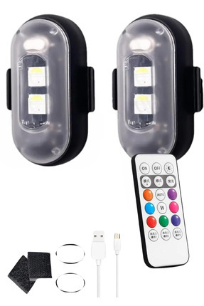 Uzaktan Kumandalı 2'li Çakar Led/Şarjlı Mini Led Işık/Drone Işığı/Anti Çarpışma Uyarı Işığı Image 0