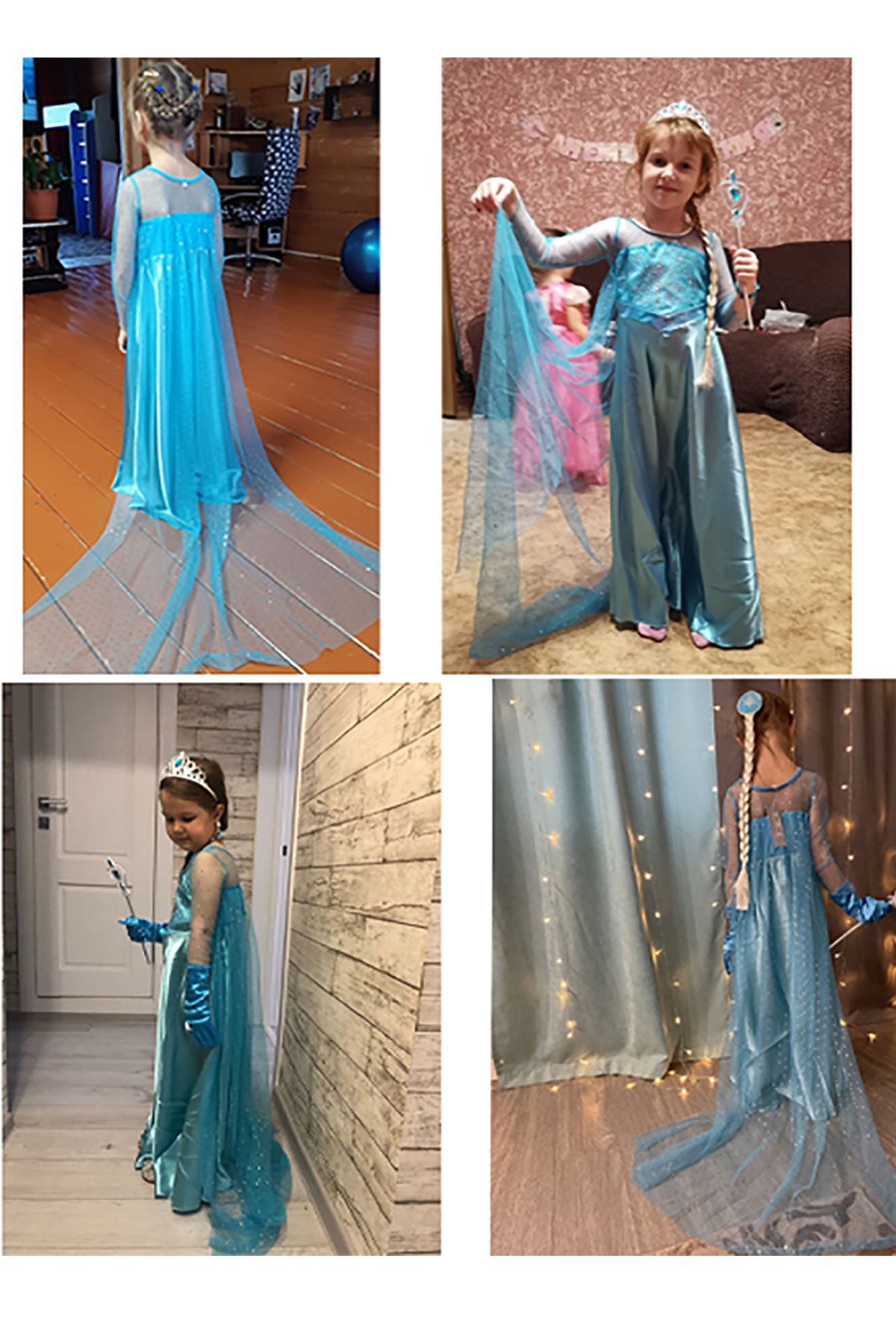 Frozen Elsa Örgü Saç Taç Asa Ve Eldiven Set Frozen Karlar Ülkesi Oyuncak