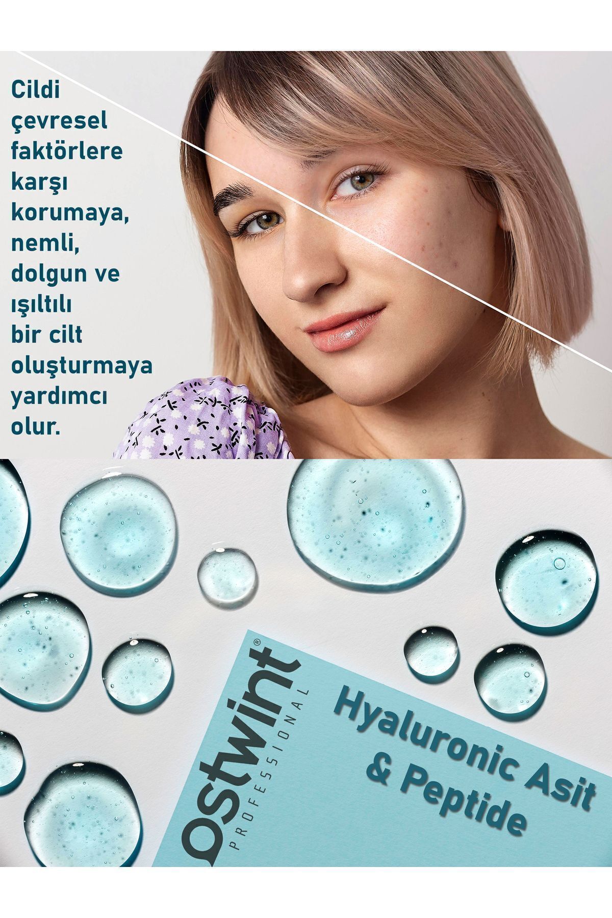 Hyaluronic Asit & Peptide Nemlendirici, Dolgunlaştırıcı, Canlandırıcı, Kırışıklık Karşıtı Yüz Serumu