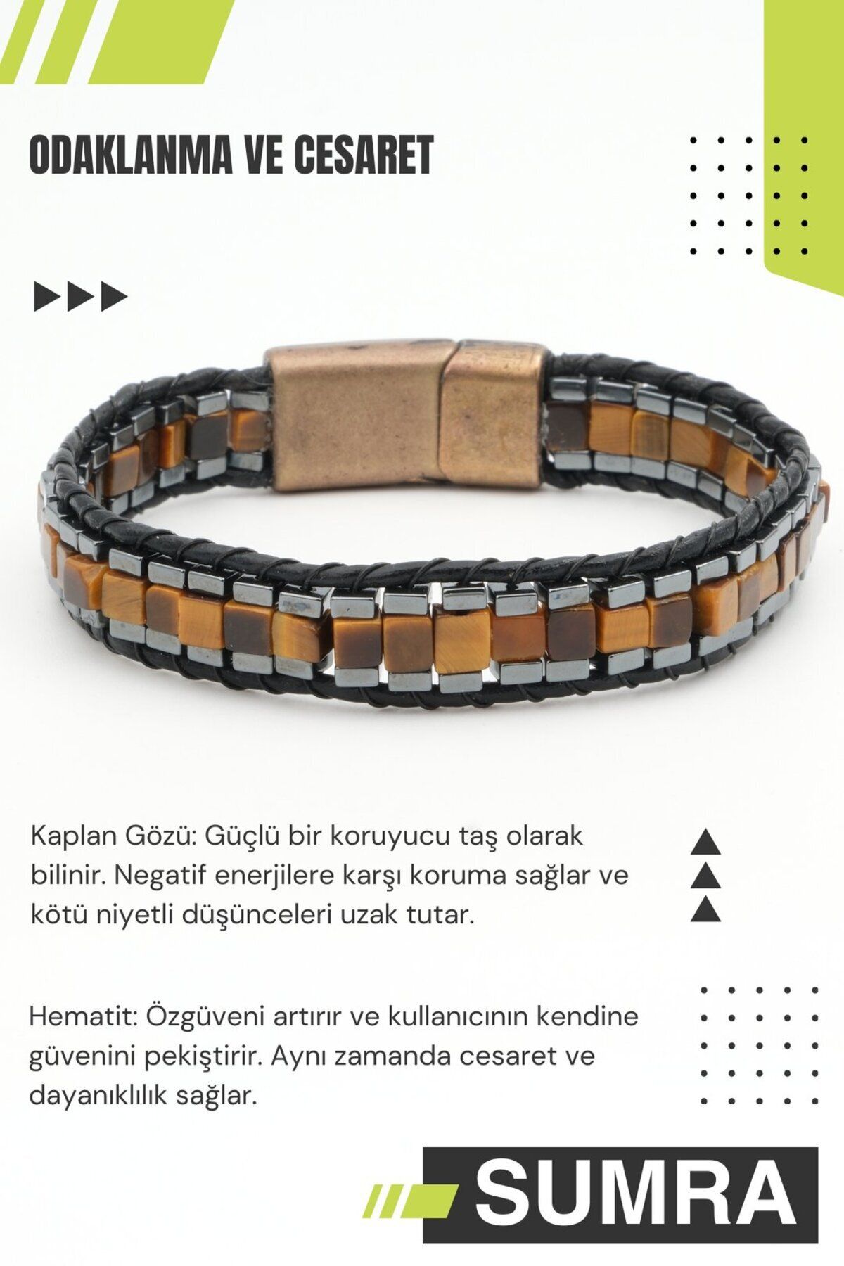 Kaplan Gözü Hematit Doğal Taş Bileklik SM-B-0265