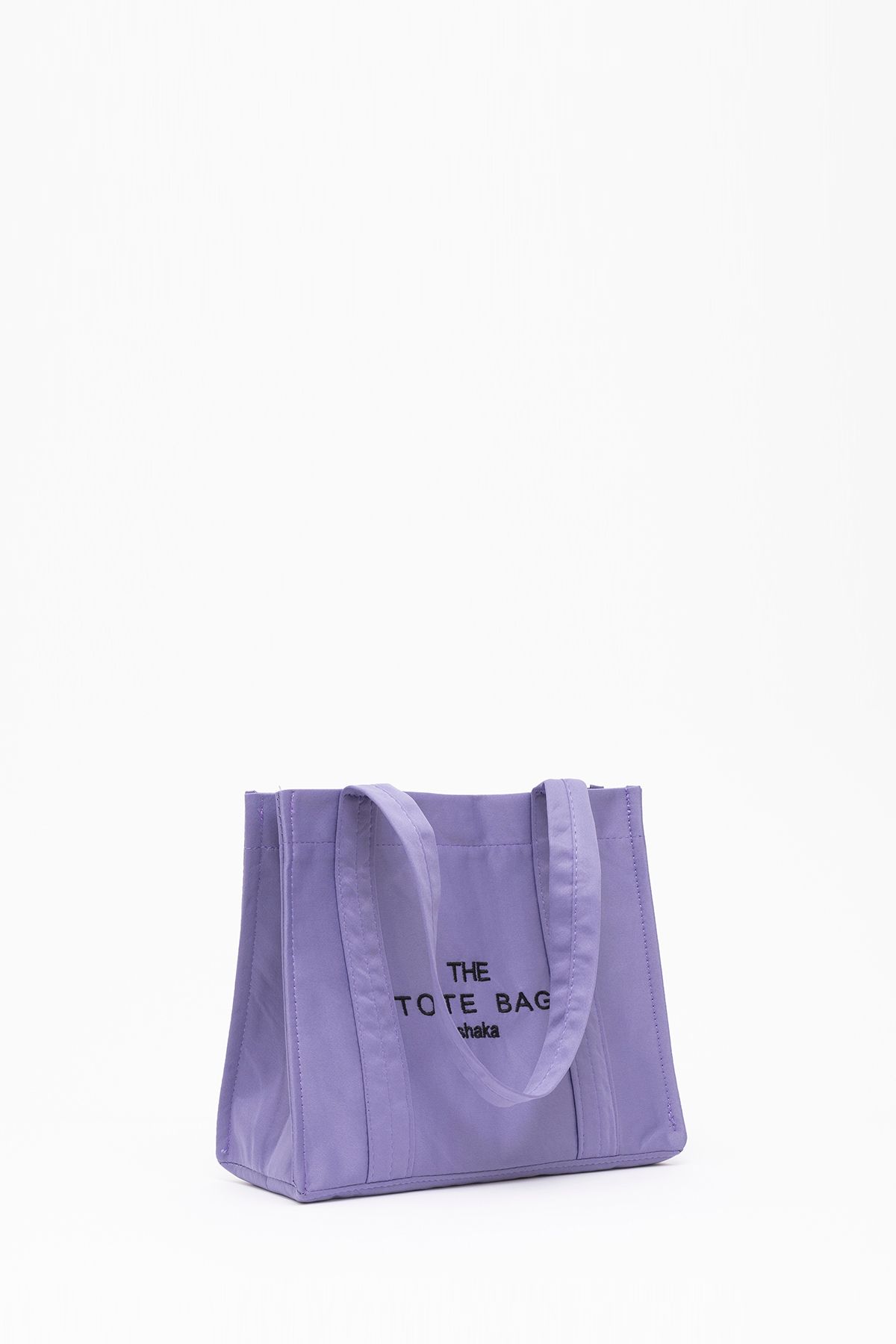 Lila U45 Çıt Çıt Kapatmalı The Tote Bag Işlemeli Kanvas Kumaş Günlük Kadın Kol Ve Omuz Çantası 25x30