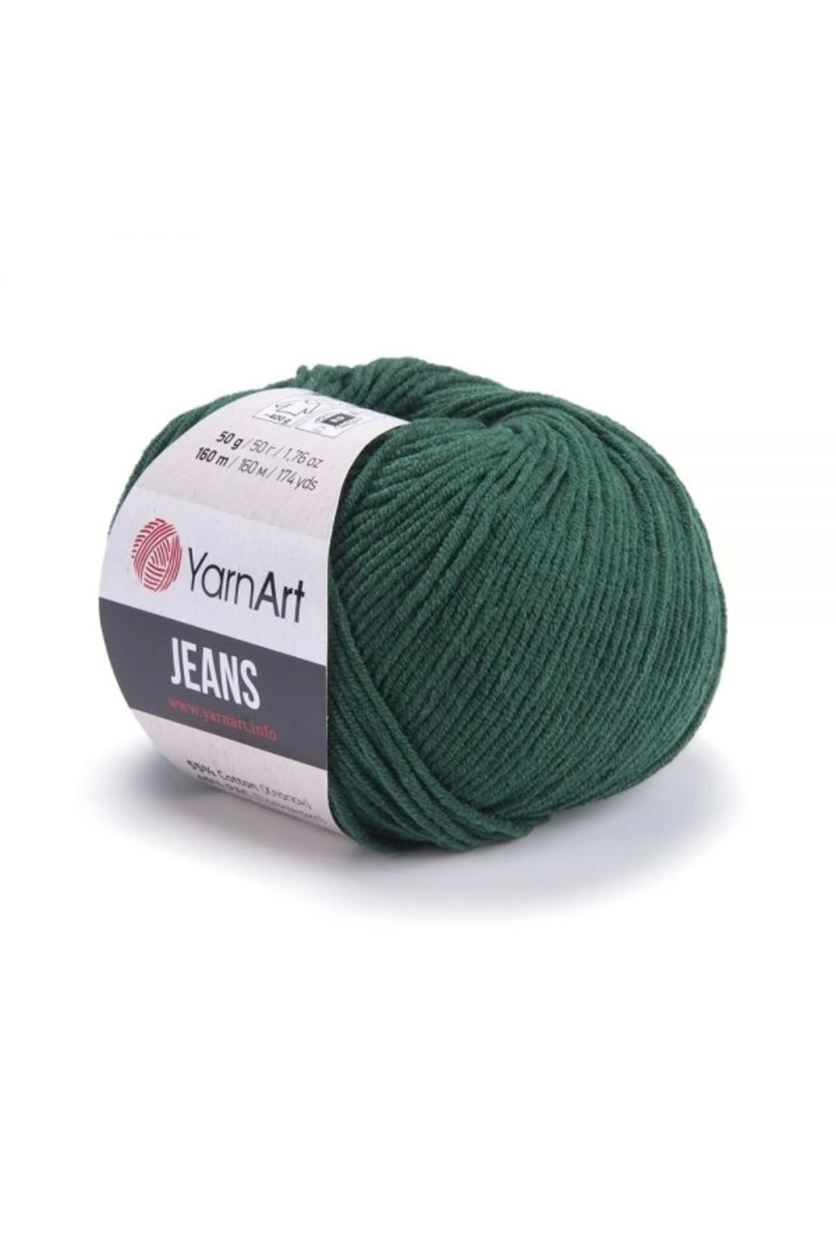 Yarnart Yarn Art Jeans 92Zümrüt Yeşili Amigur...