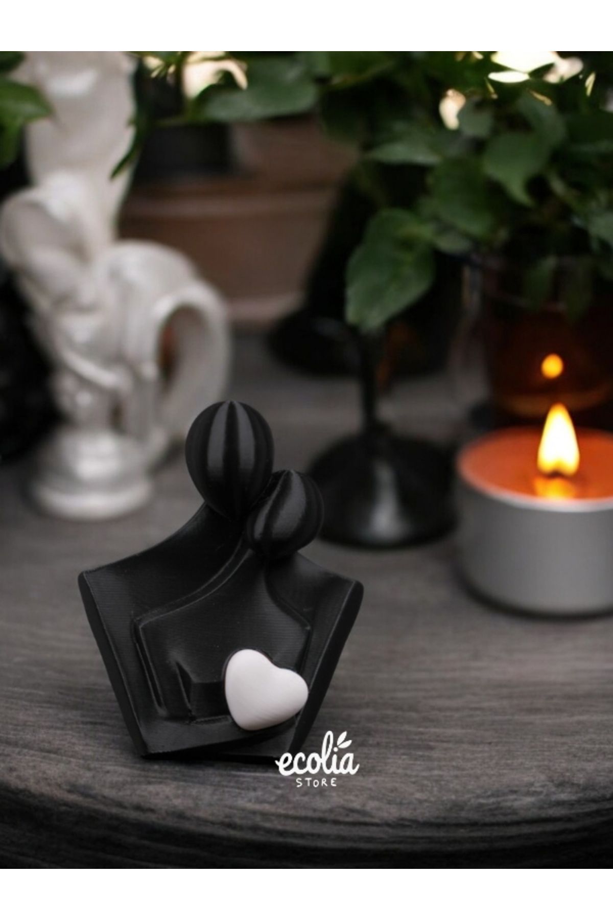 Romantik Çift Figürü 10 Cm - Minimalist Dekoratif Biblo Sevgililer Günü Hediyesi