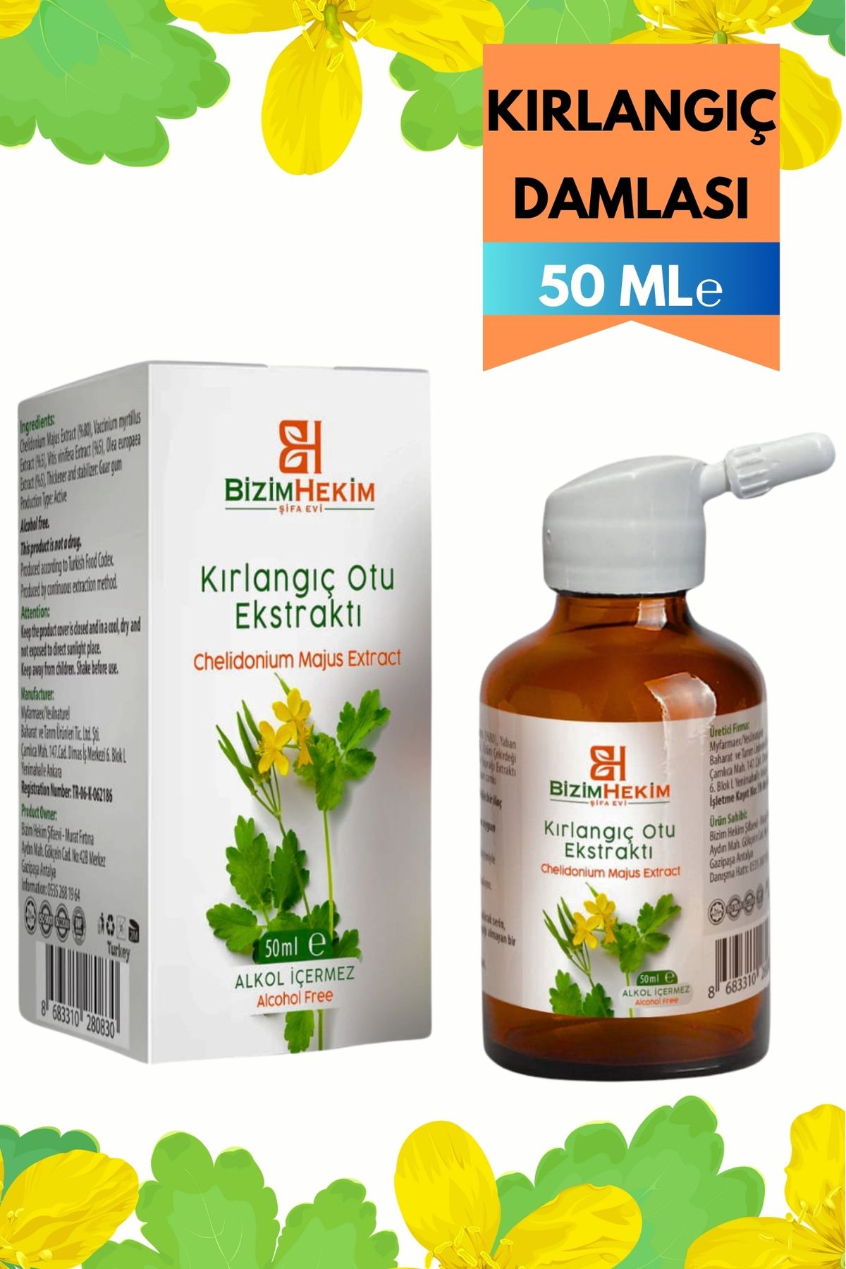 BİZİMHEKİMKırlangıç OtuEkstraktı 50 ml (Cheli...