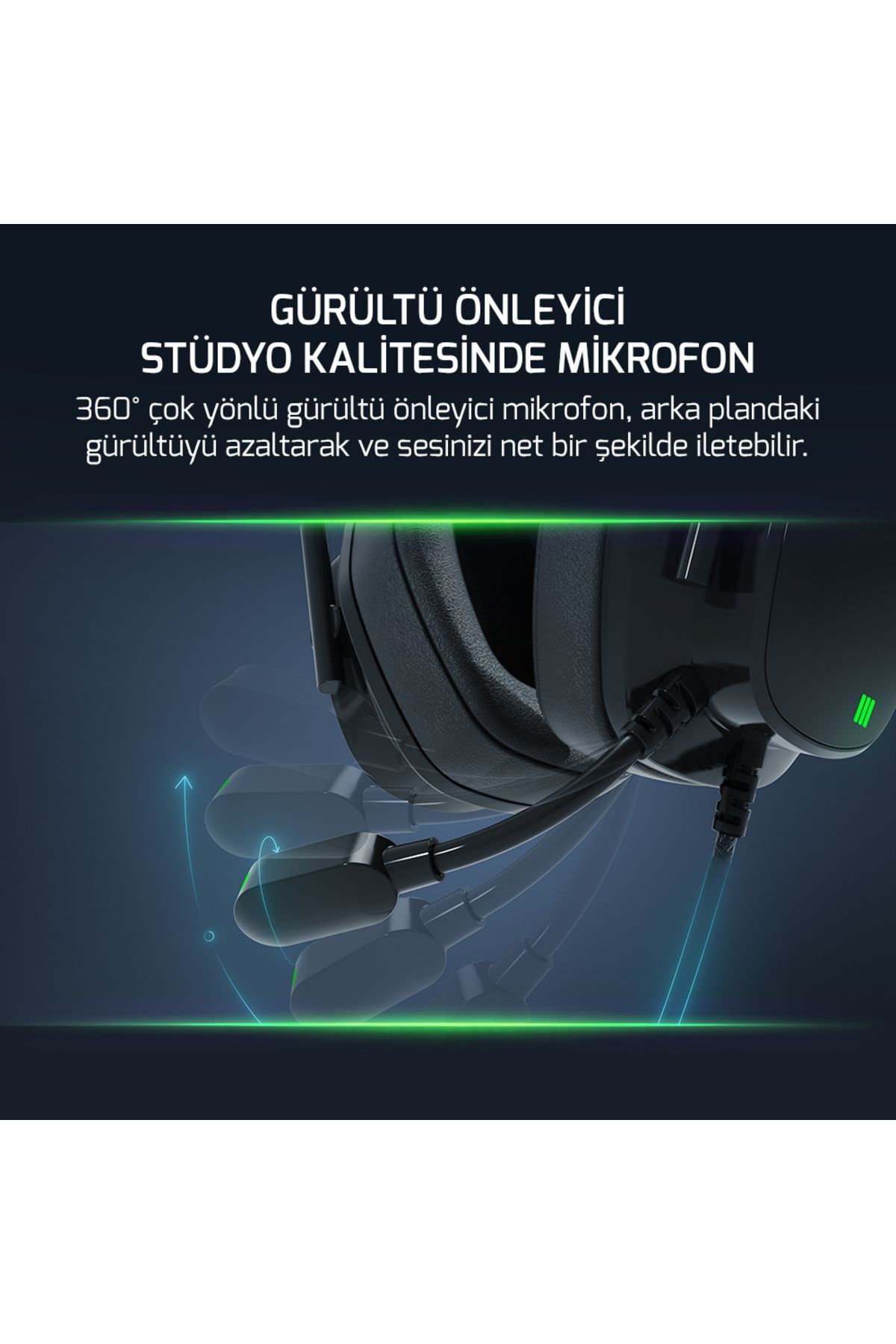 Kai Titanium X Siyah Manyetik Pad Rgb Gaming Kulaklık