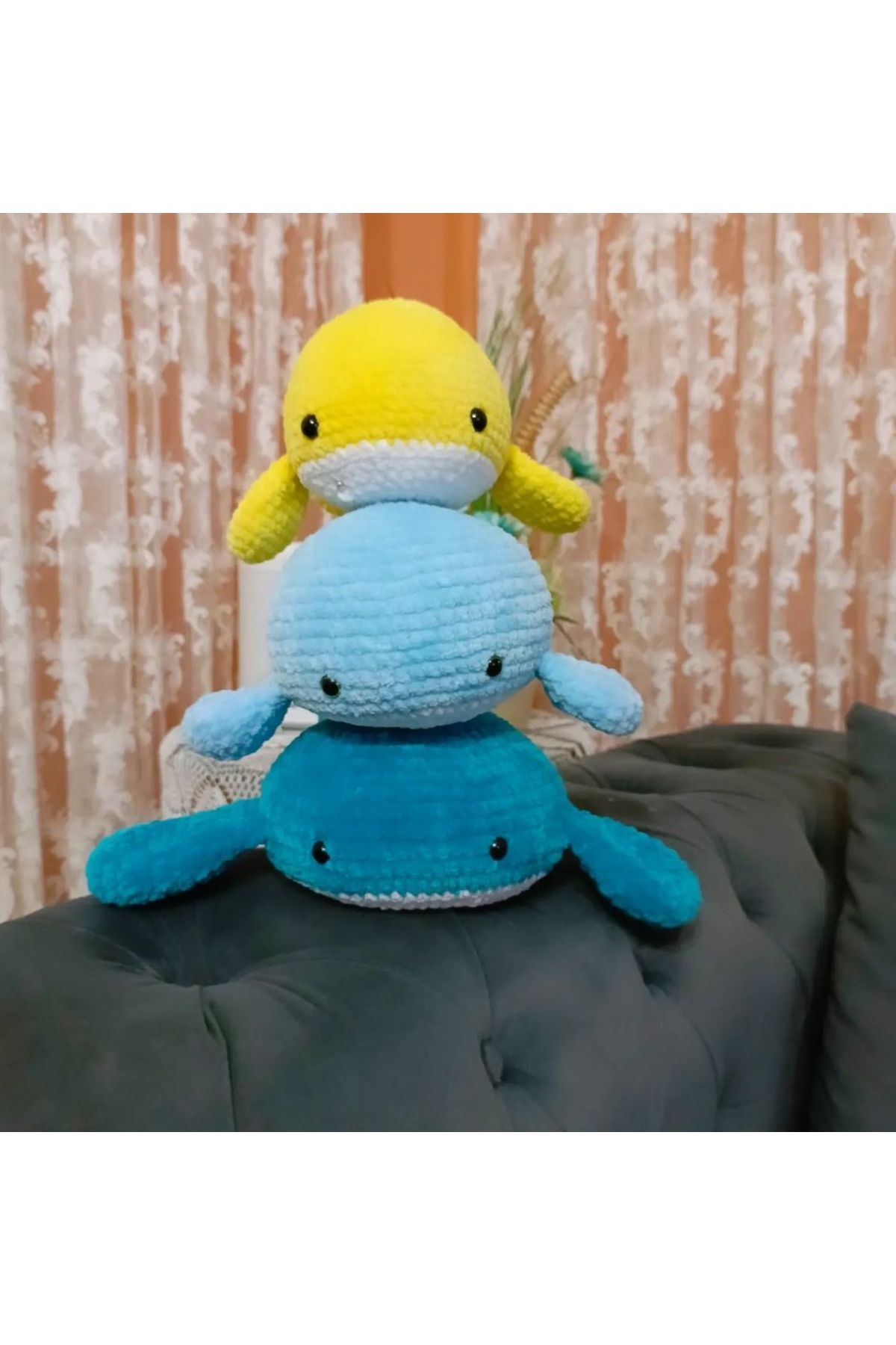 Münücük toys Amigurumi Kadife3lü Balina Karde...