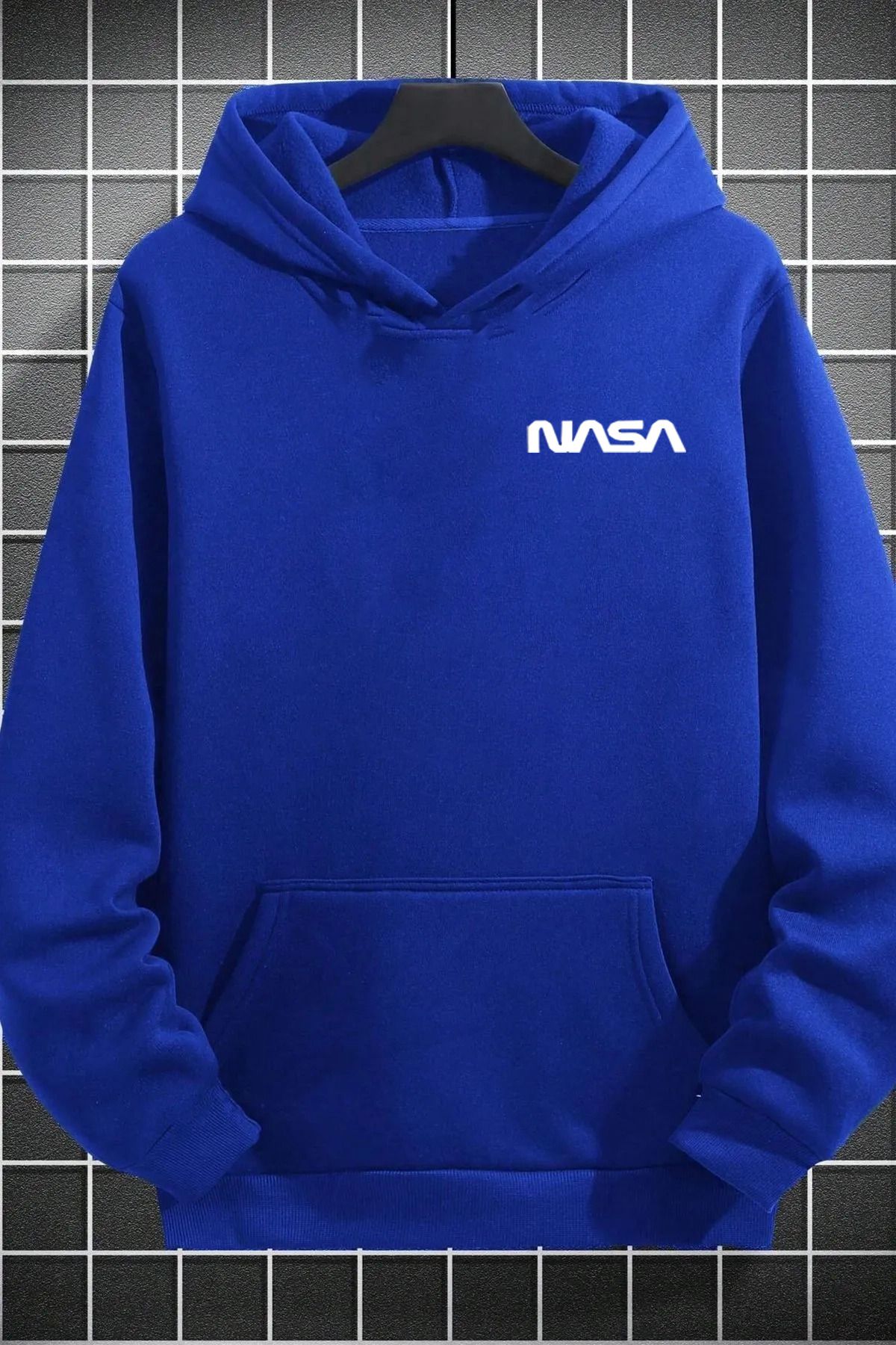 memowear Unisex Nasa YazıBaskılı Sax Sweatshi...