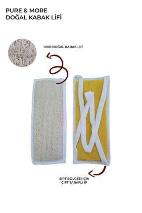Doğal Kabak Lifi Uzun Sırt Kese, Banyo Kesesi, %100 Organik, Cilt Bakımı Image 0