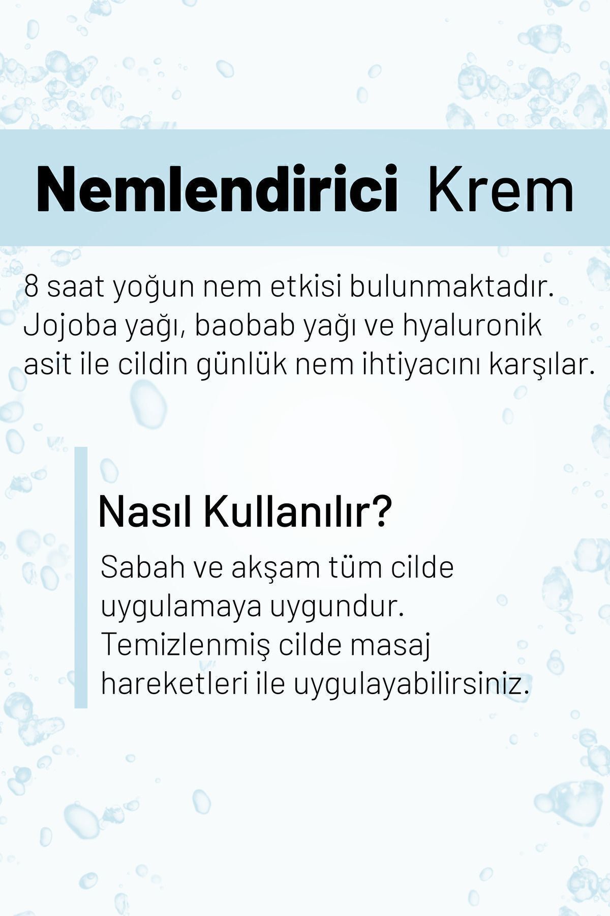 Su Bazlı Yoğun Nemlendirici Yüz Kremi 100 ml Tüm Cilt Tipleri 24 Saat Etkili