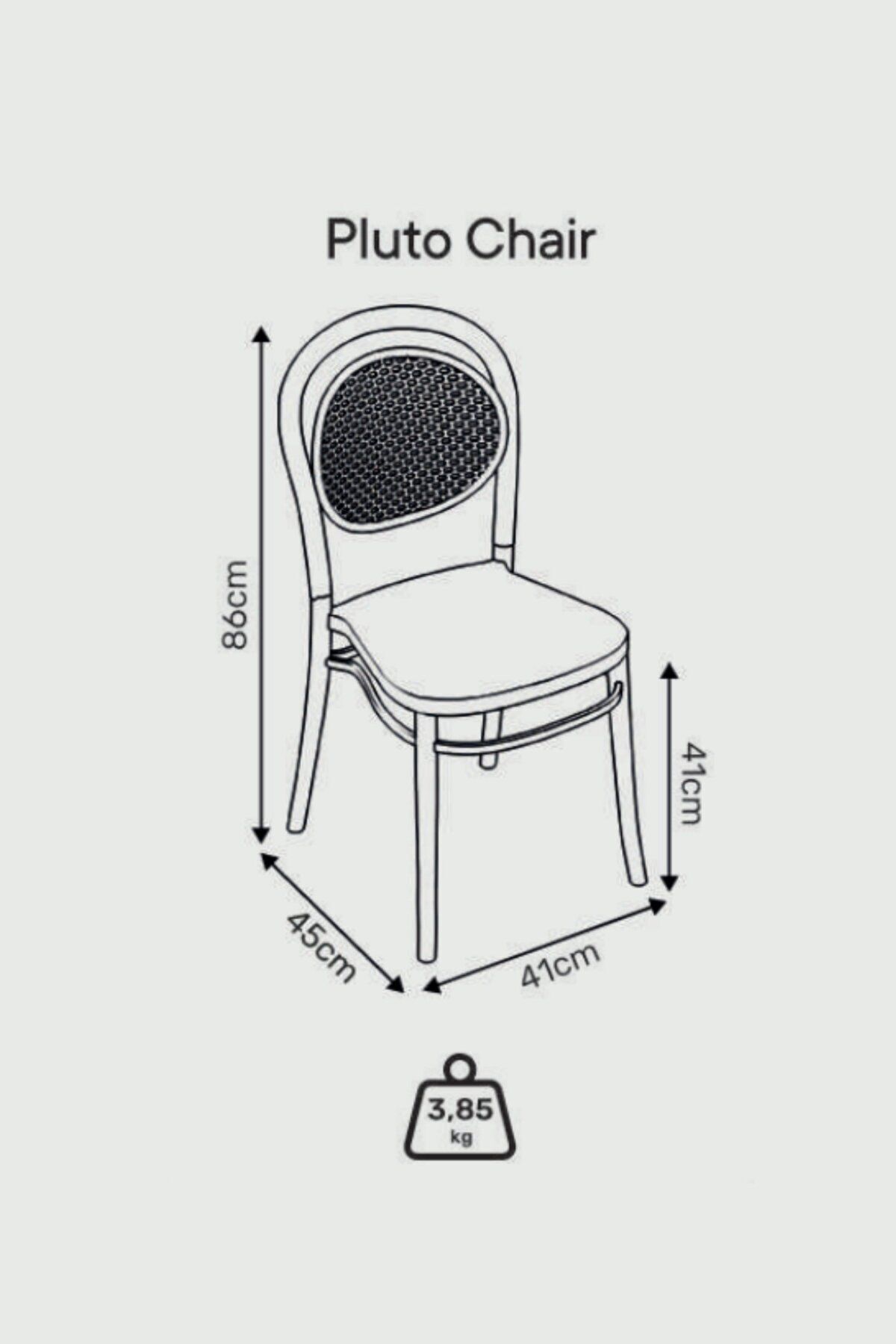 PLUTO LÜX CAFE &  RESTAURANT  SANDALYESİ 4 Lü Set