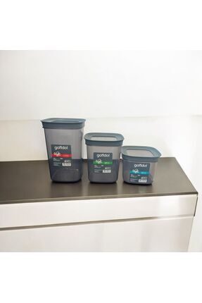 3'lü Set Erzak Saklama Kabı 0,57 L-0,87 L- 1,17 L Image 0