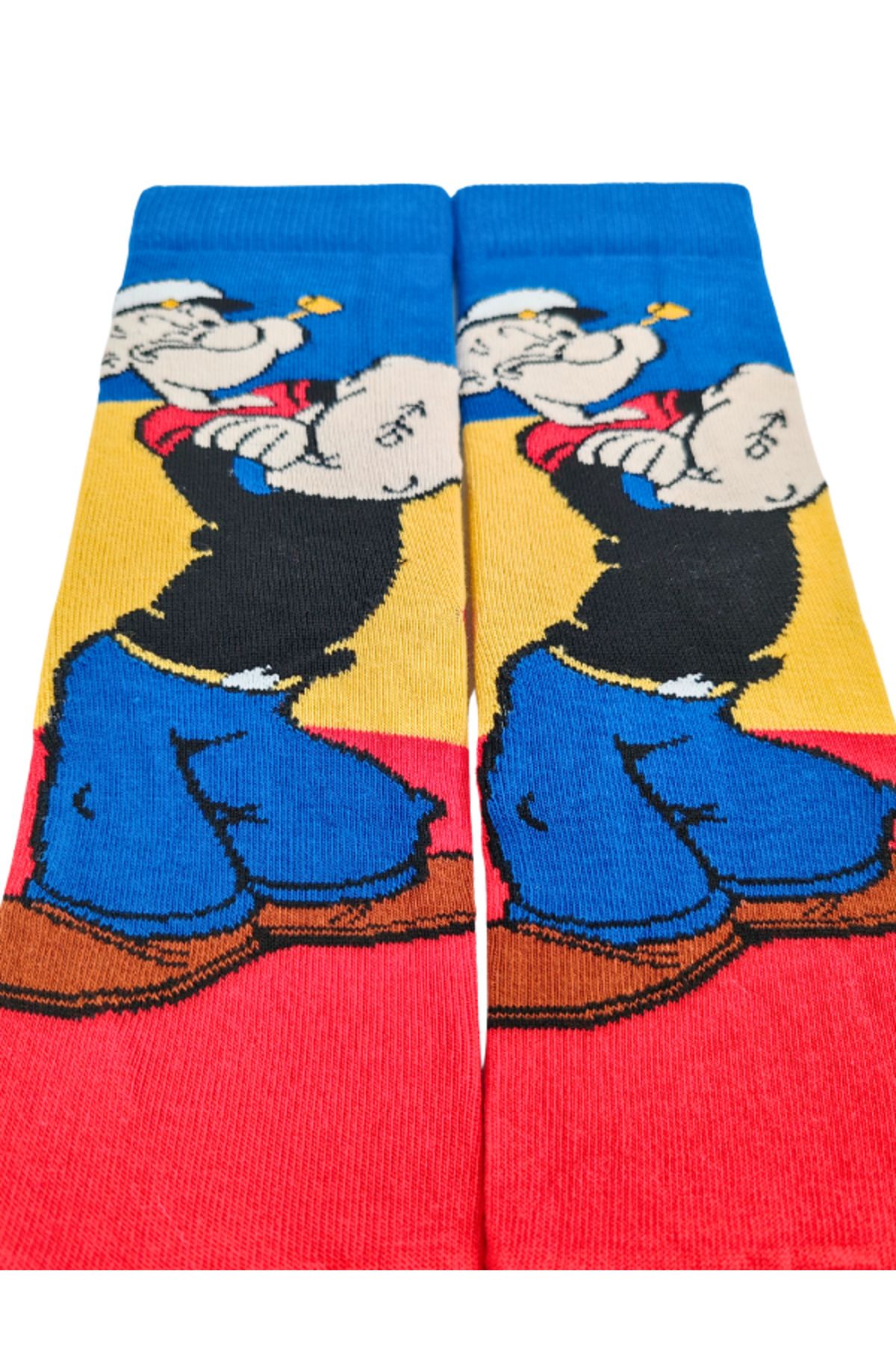 Unisex Özel Seri Popeye Colorful Renkli Desenli Soket Çorap