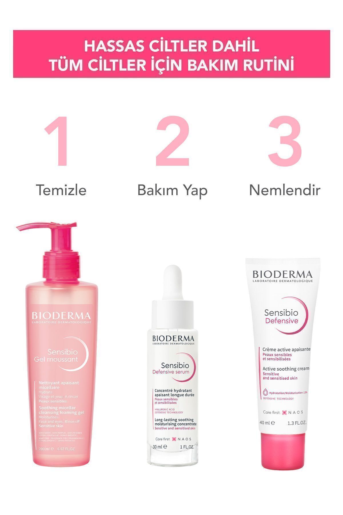 Sensibio Foaming Gel Hassas ve Normal Ciltler Durulanan Micellar Yüz Temizleme Jeli 200 ml