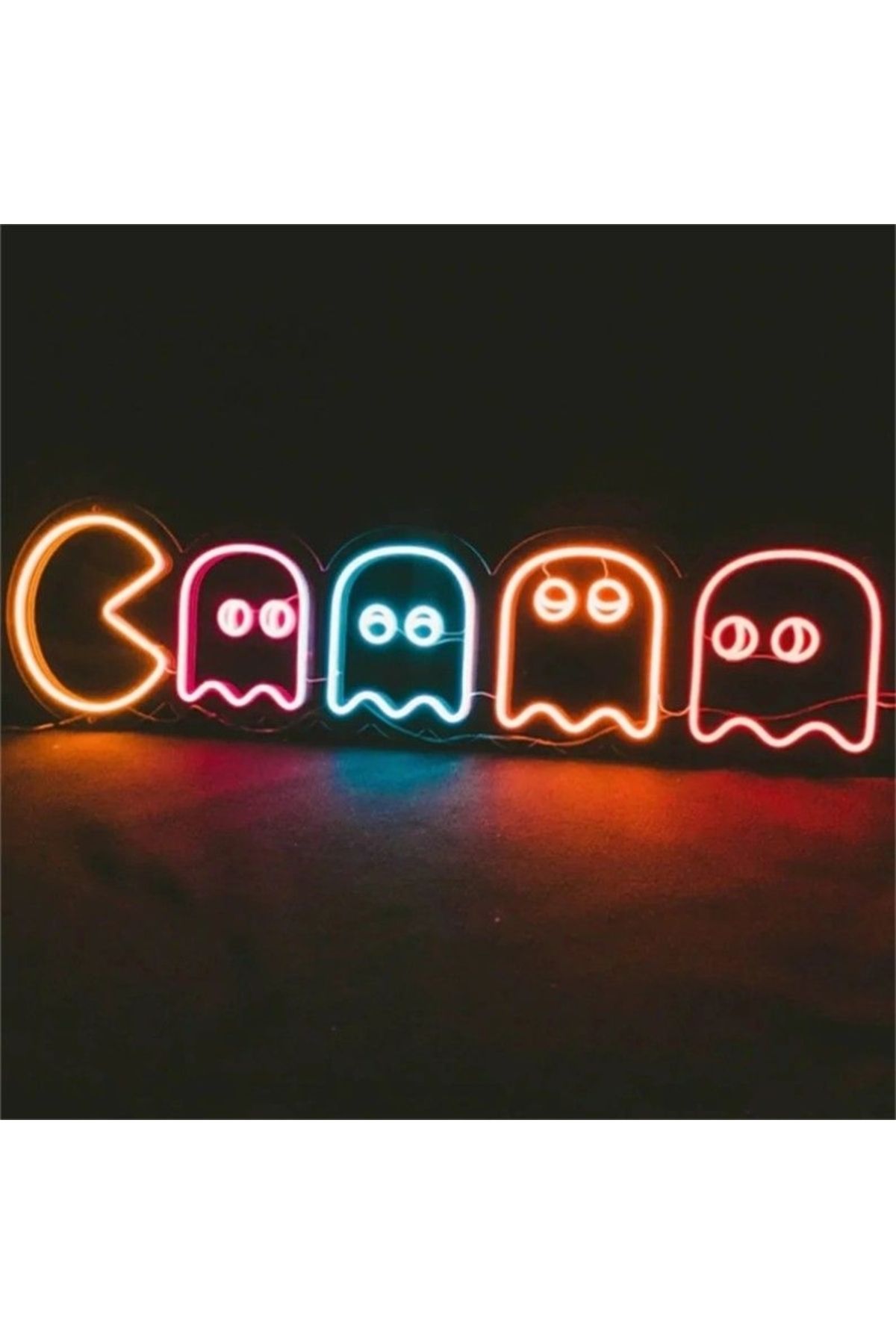 Neon LED Duvar Dekoratif Aydınlatma -Pacman, 40x10cm-