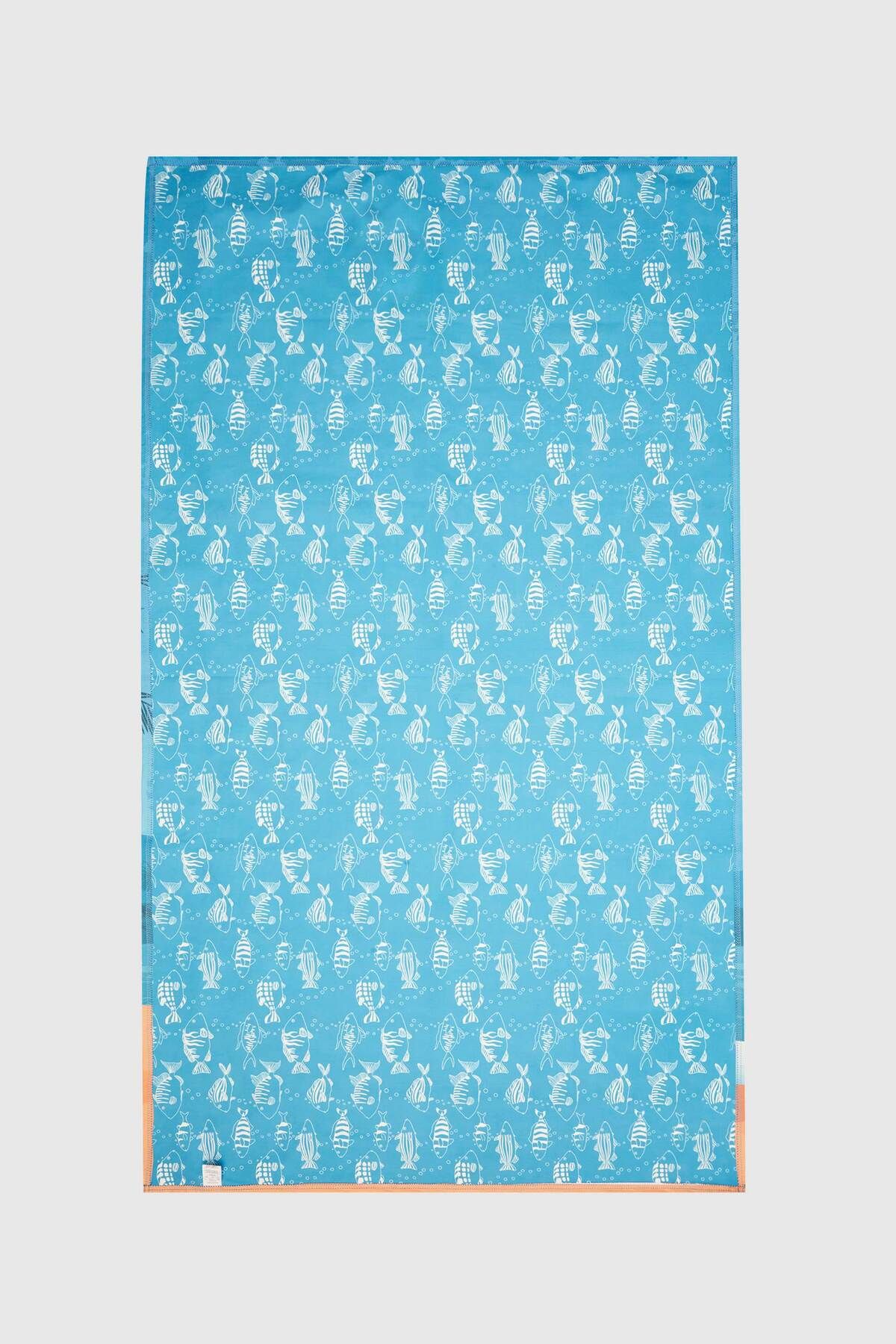 Turkuaz Plaj Havlusu Microfiber 85x150 Cm Süper Emici Kum Tutmayan Havlu