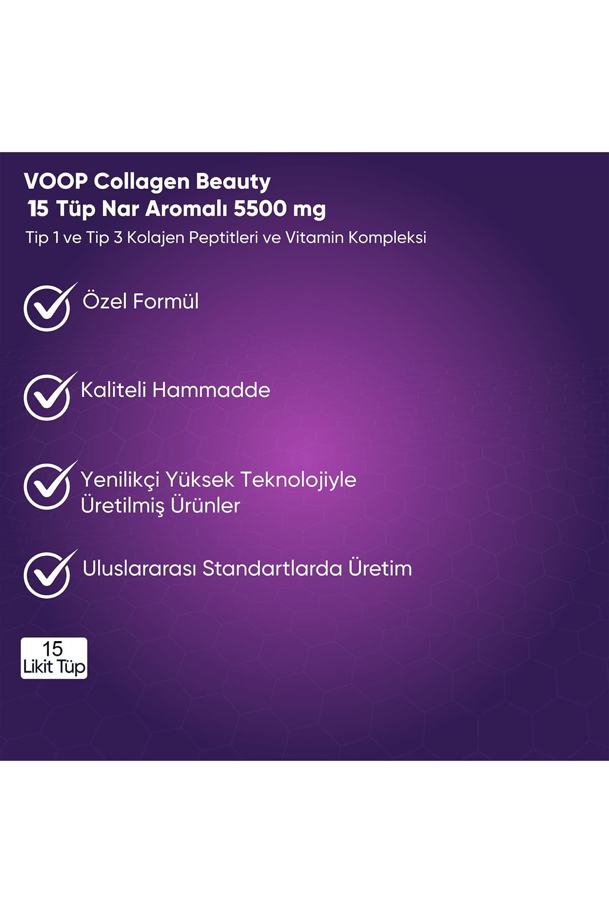 Collagen Beauty Yüksek Biyoaktif Hidrolize Kolajen %100 Saf Ve Doğal - 15 Tüp