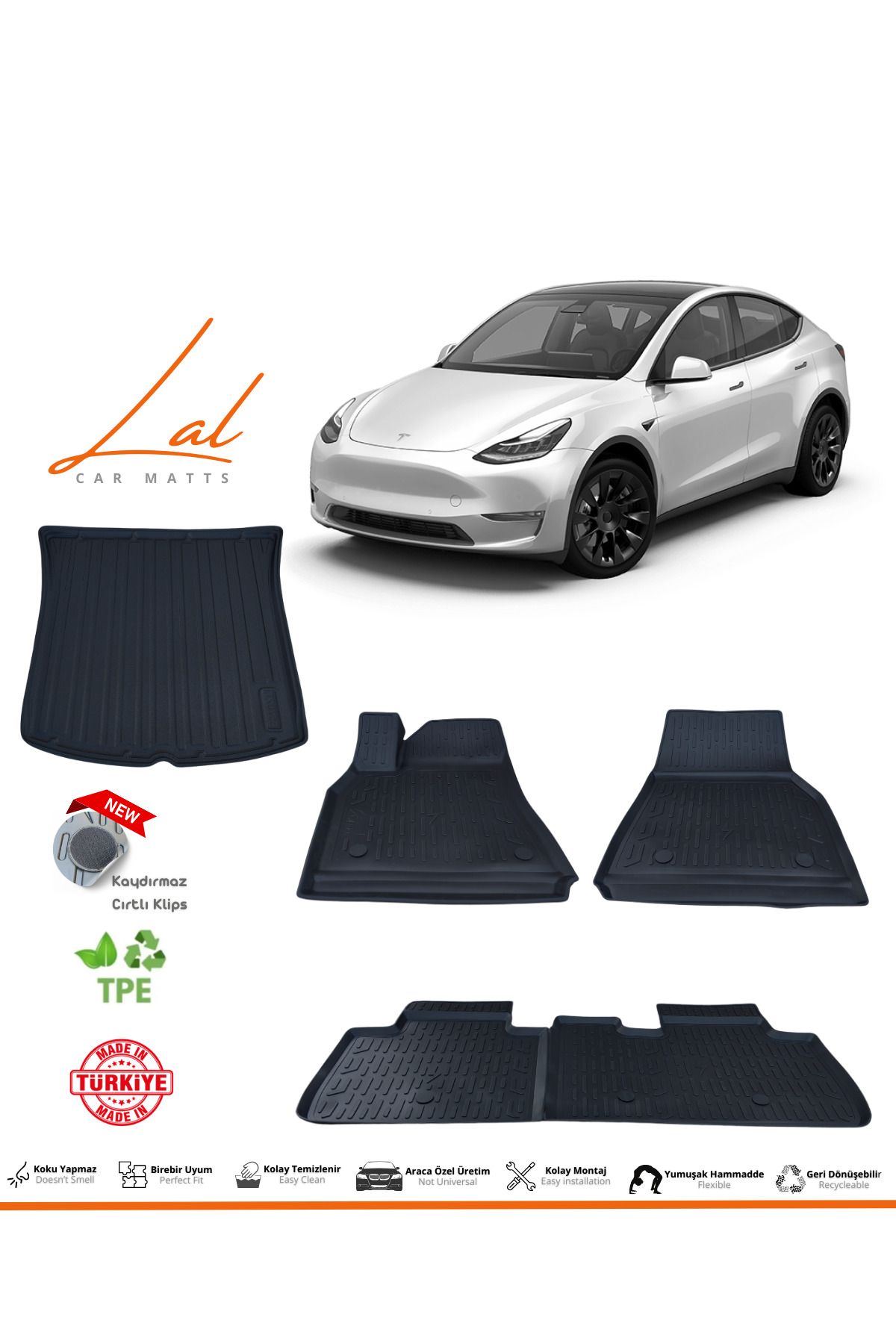 Lal Tesla Model Y 2019+ 3DHavuzlu Paspas Baga...