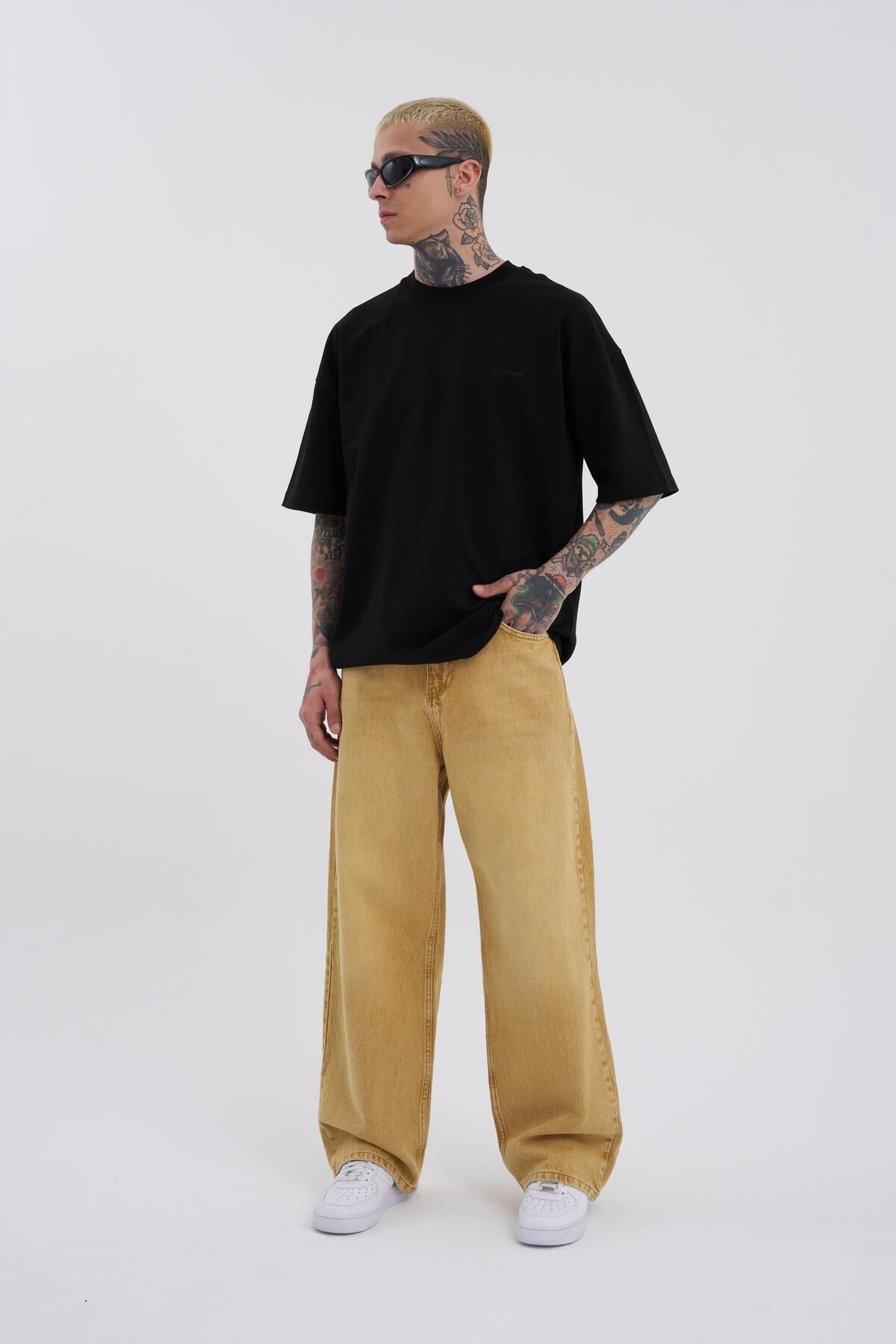 Erkek Oversize Baggy Jean GOLDEN