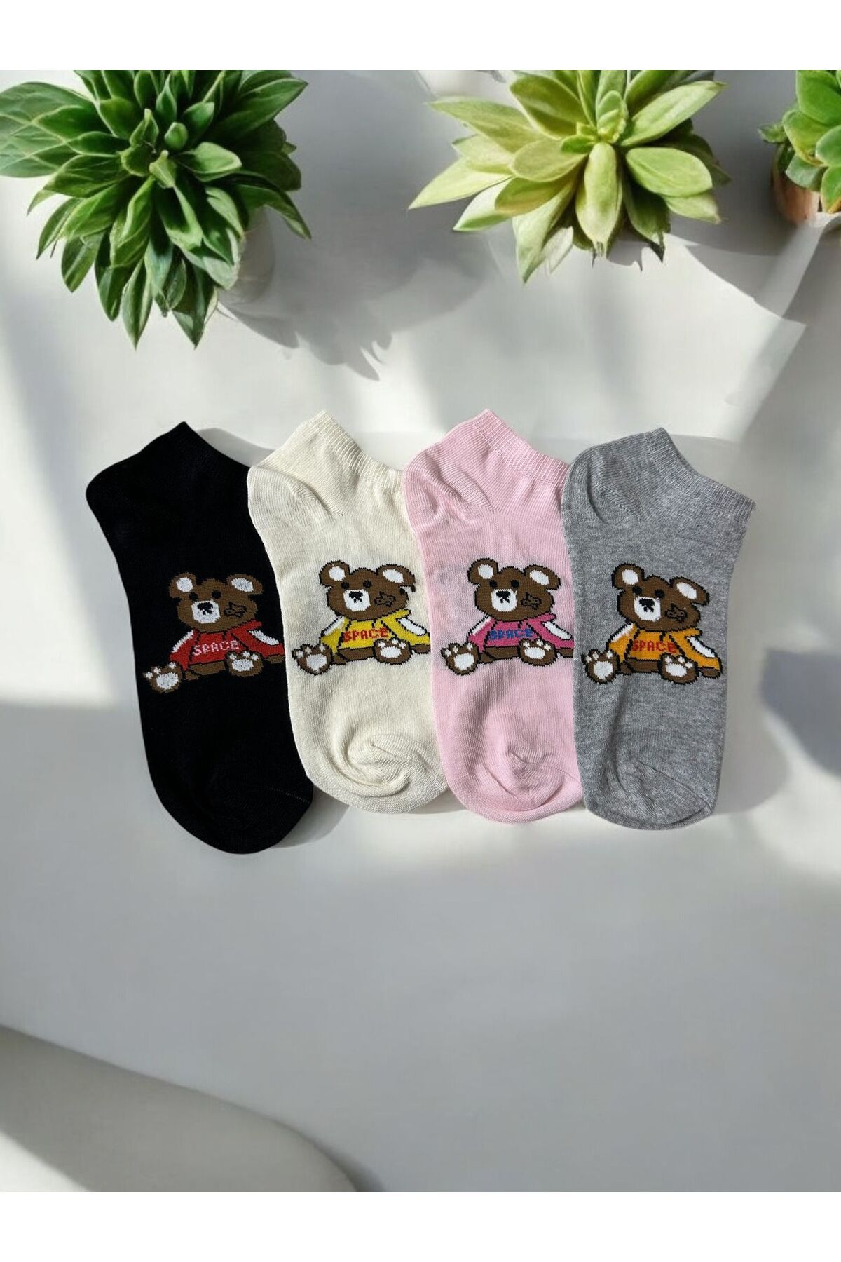 TGSocks4'lü Teddy BearSneaker Çorap