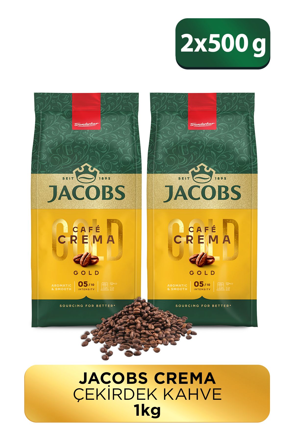 JacobsCafe Crema ÇekirdekKahve 500 gr X2 Adet