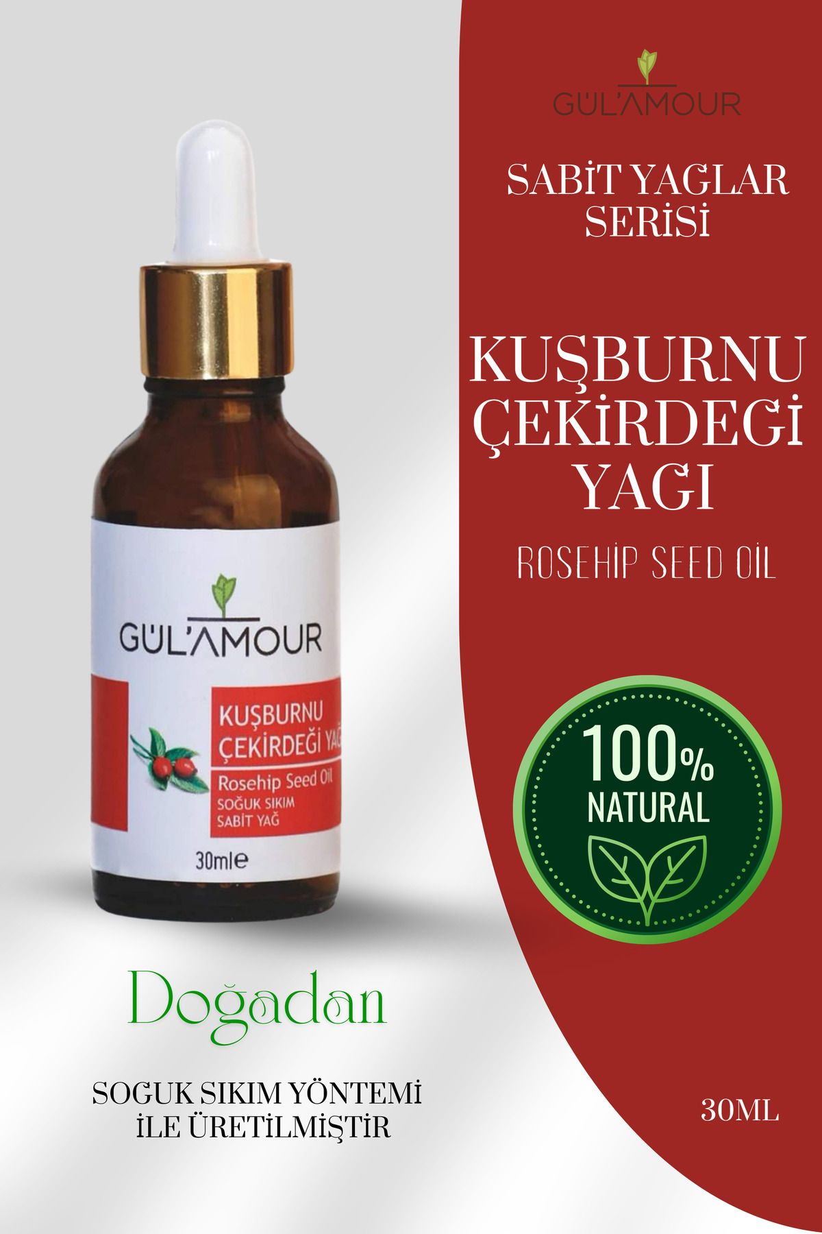 GÜLAMOUR %100 Saf KuşburnuÇekirdeği Yağı 30ml