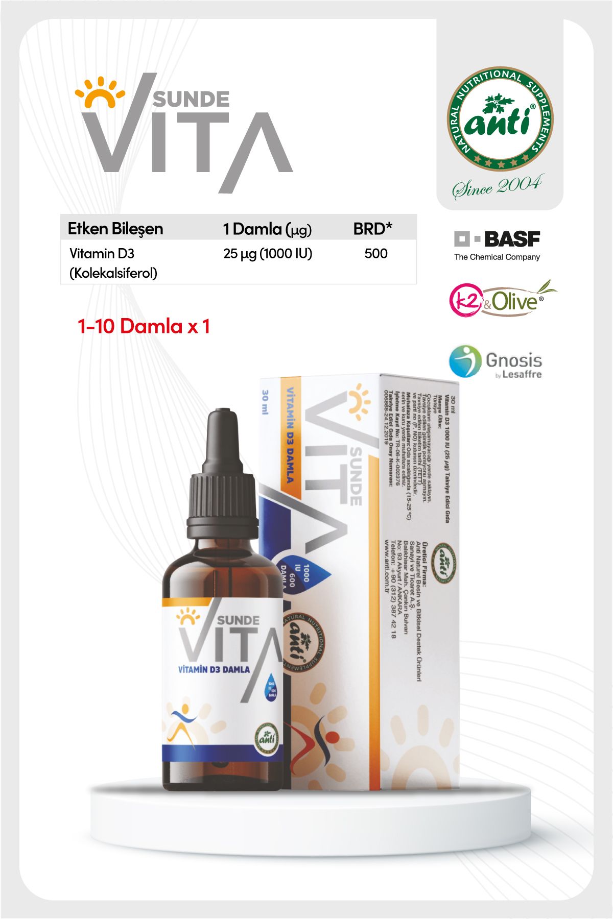 antiSunde Vita D3 Damla 30ml