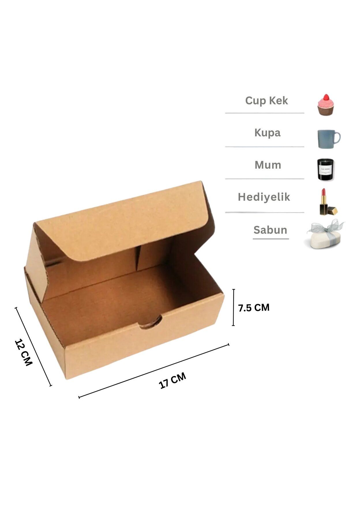 Kilitli E-Ticaret Hediye Kutusu, Kraft Karton Kargo Paketleme Kutusu, 25 Adet, 17x12x7.5 Cm