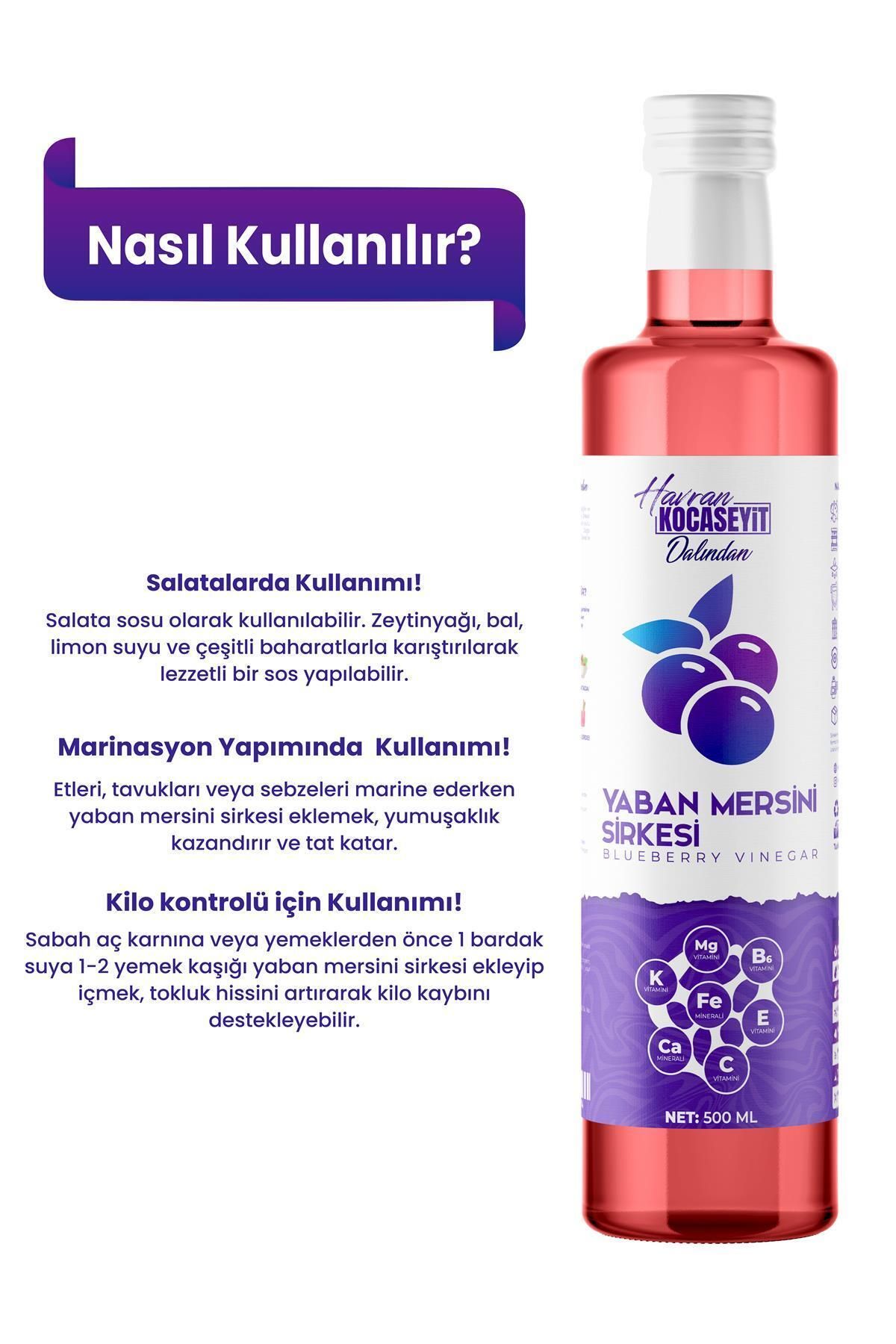 Doğal Antioksidan Yaban Mersini Sirkesi 500 ml