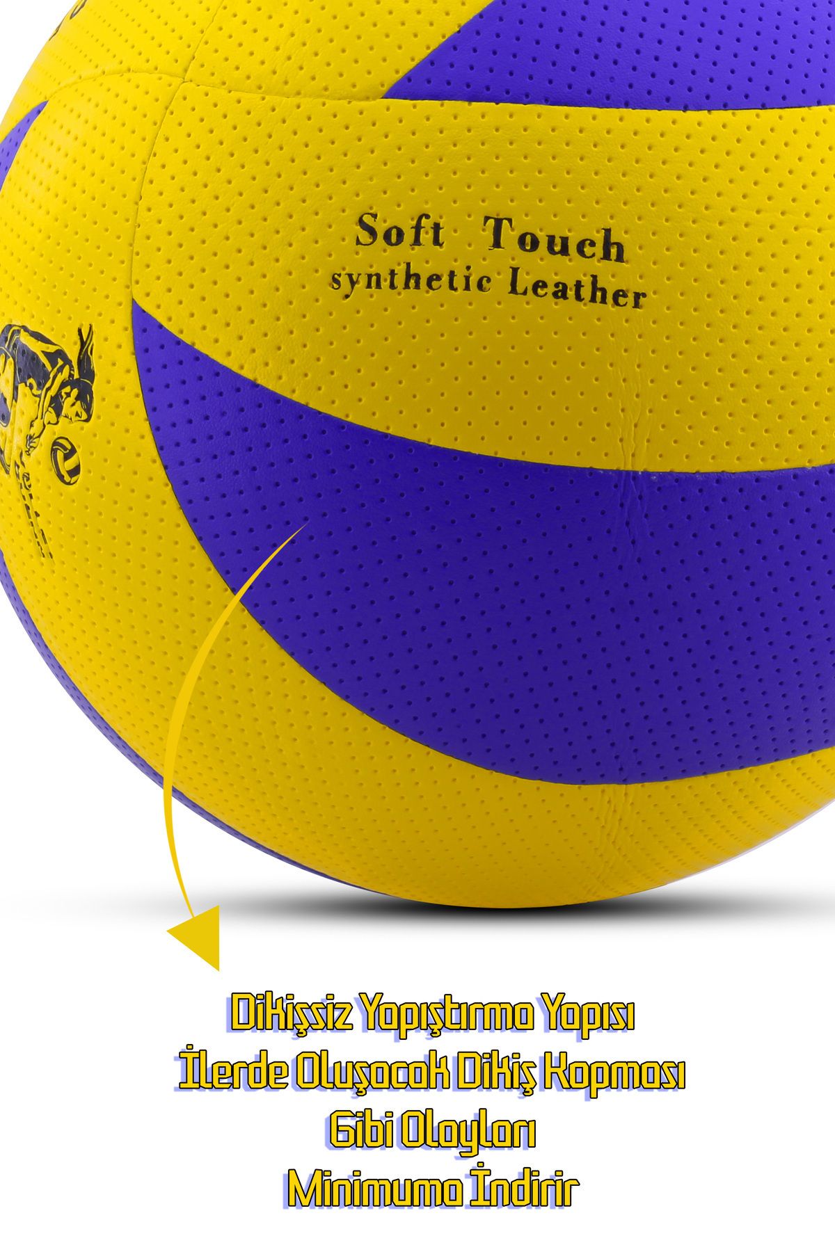 Yapıştırma Voleybol Topu Pompalı Set Soft Touch İç-Dış Mekan Uygun 8 Panel Mavi 280 Gram