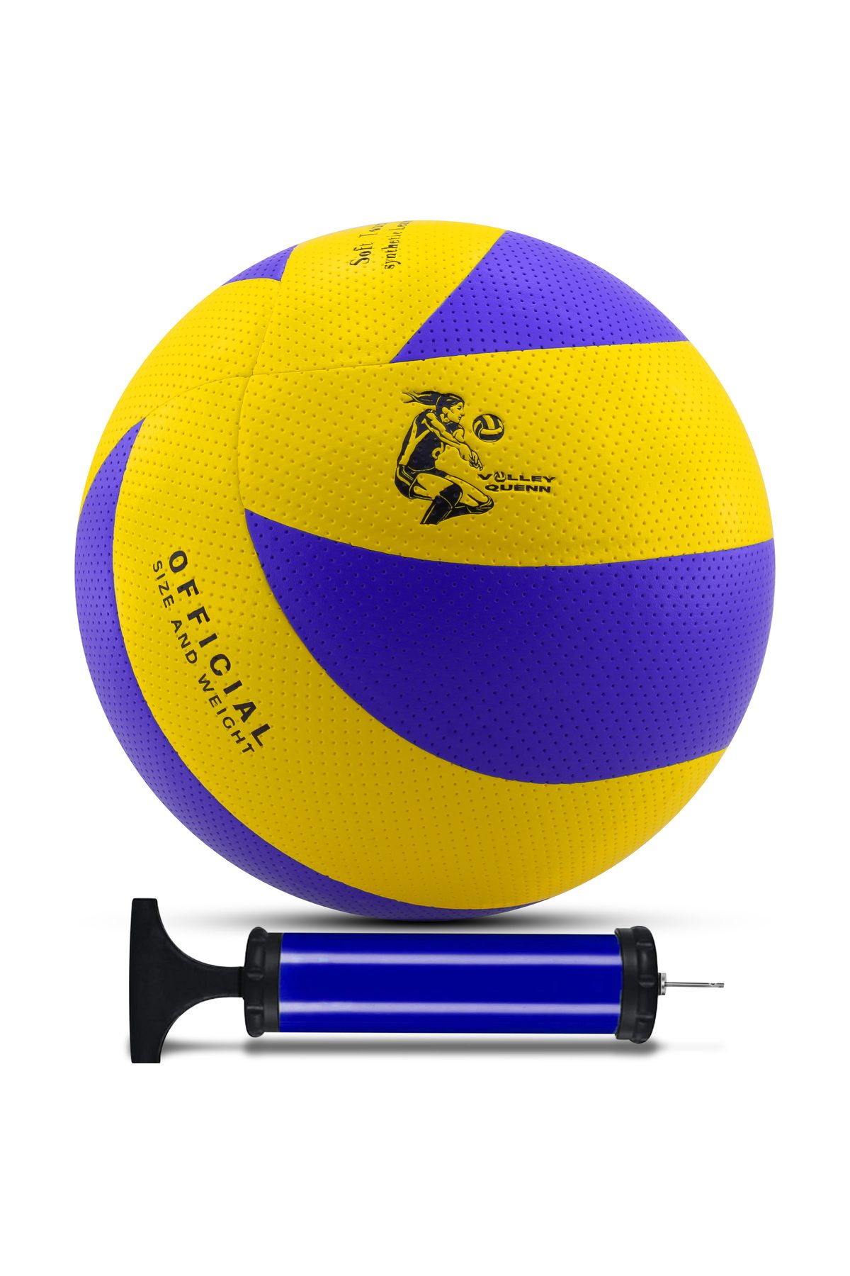 Yapıştırma Voleybol Topu Pompalı Set Soft Touch İç-Dış Mekan Uygun 8 Panel Mavi 280 Gram